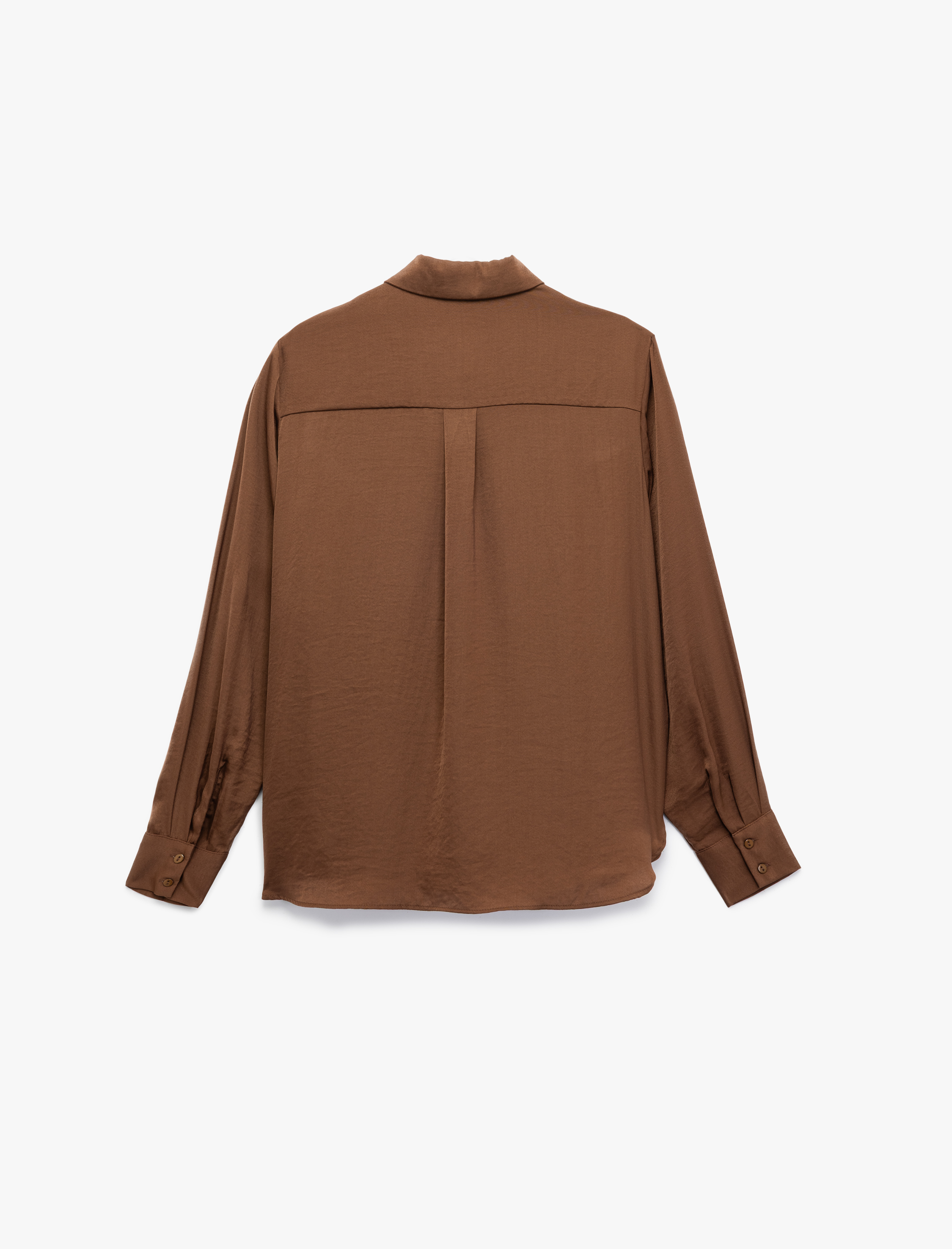   Klasik Yaka Uzun Kollu Saten Gömlek