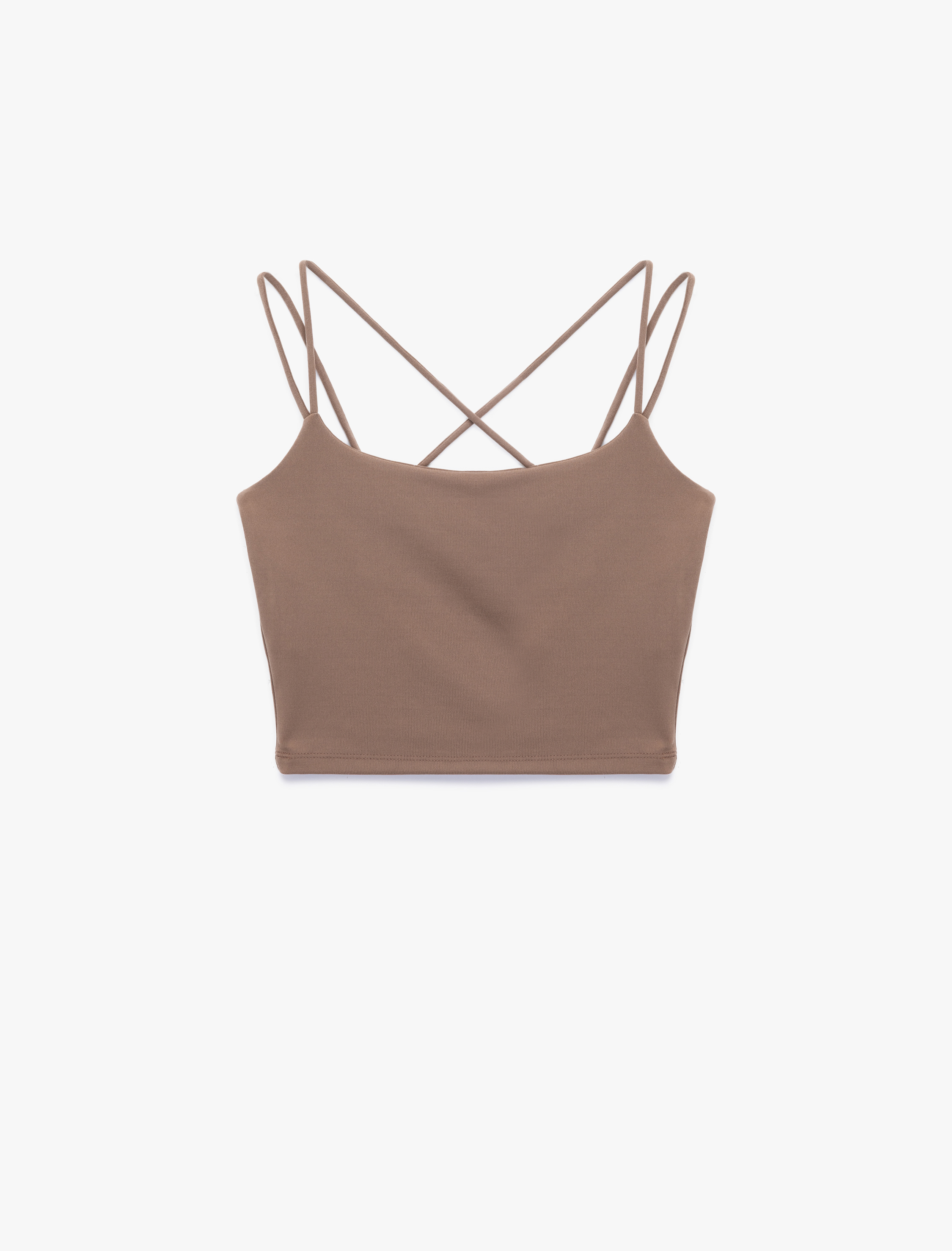   Çapraz İp Askılı Kolsuz Slim Fit Sporcu Atleti