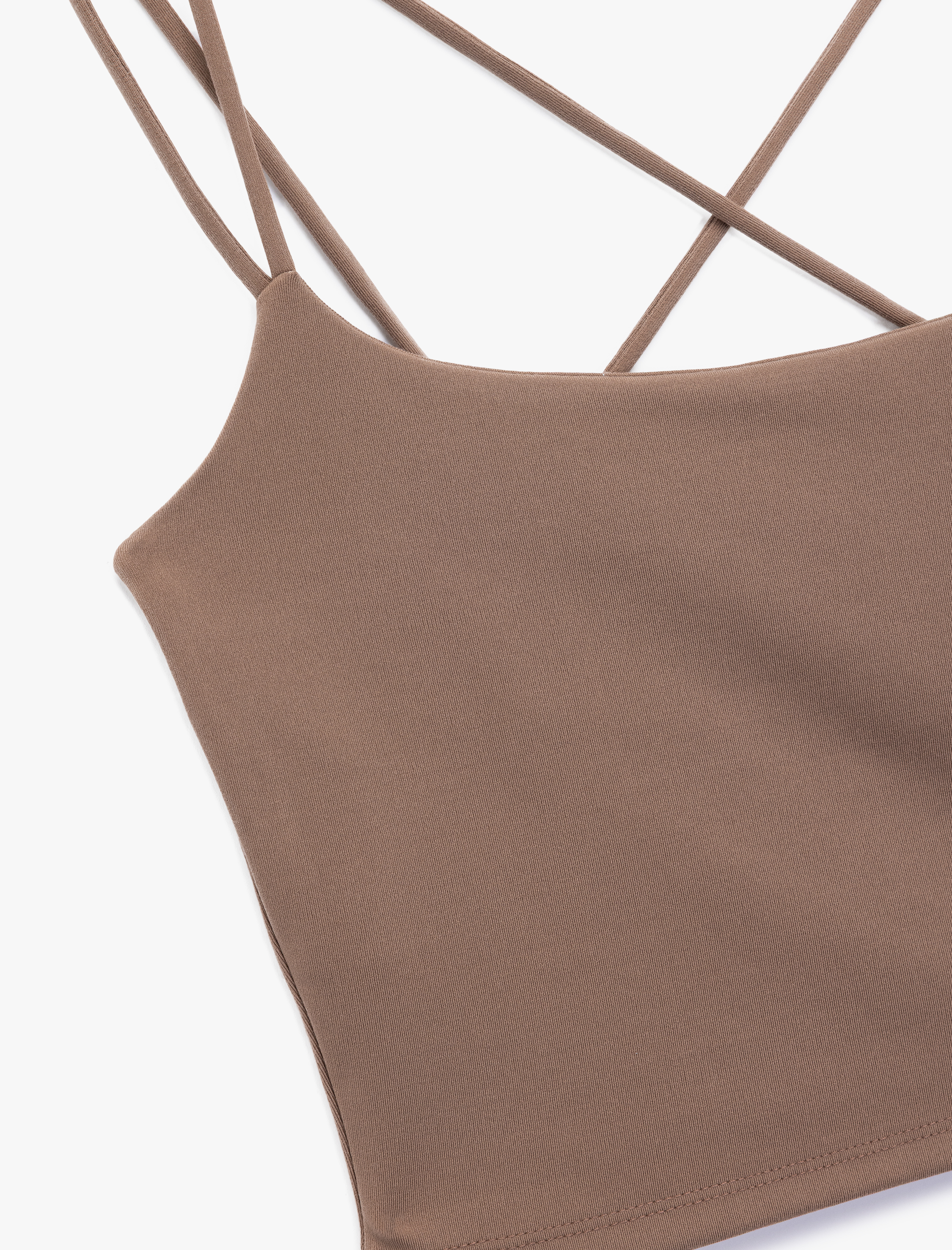   Çapraz İp Askılı Kolsuz Slim Fit Sporcu Atleti