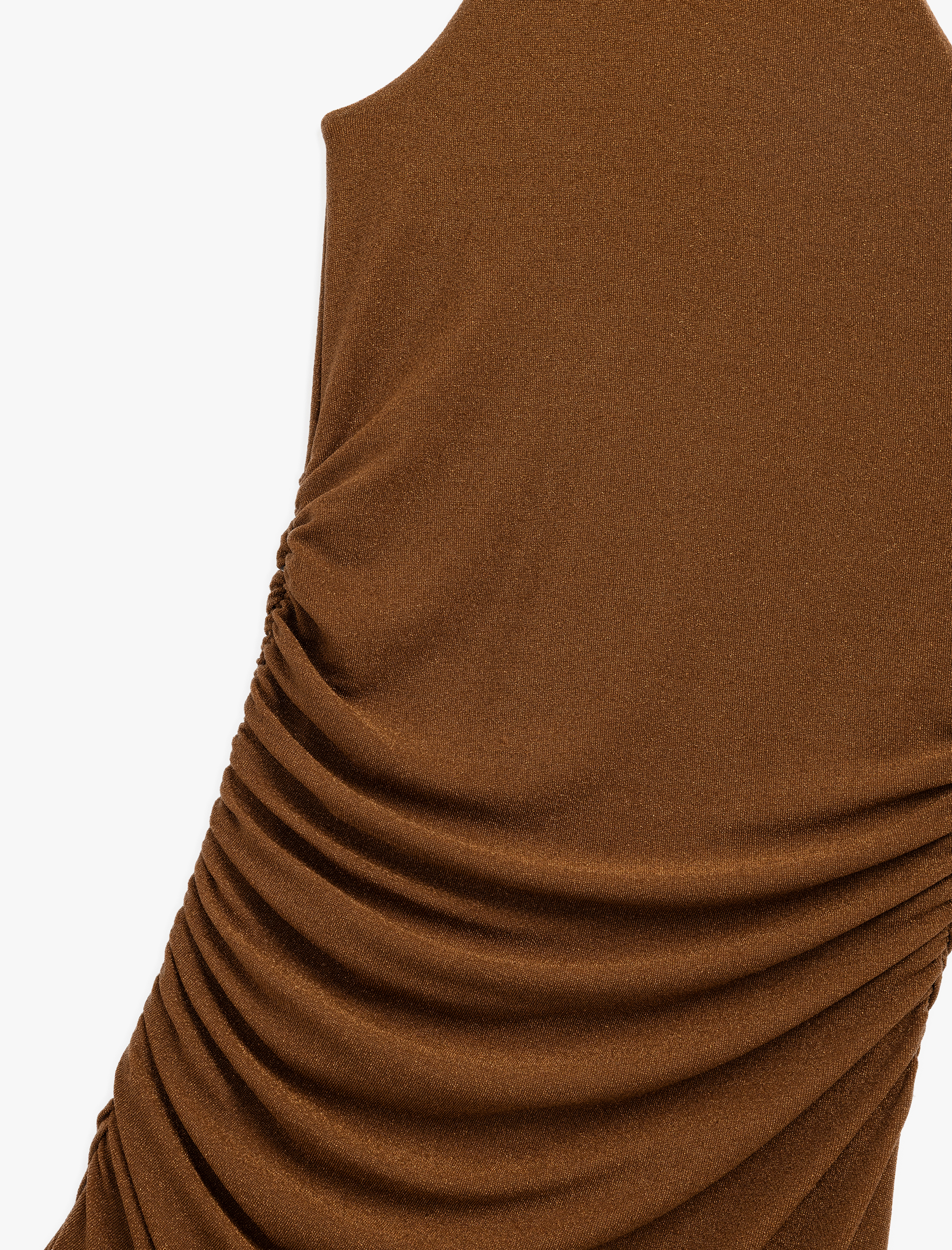   Drapeli Tek Omuz Kolsuz Uzun Abiye Elbise