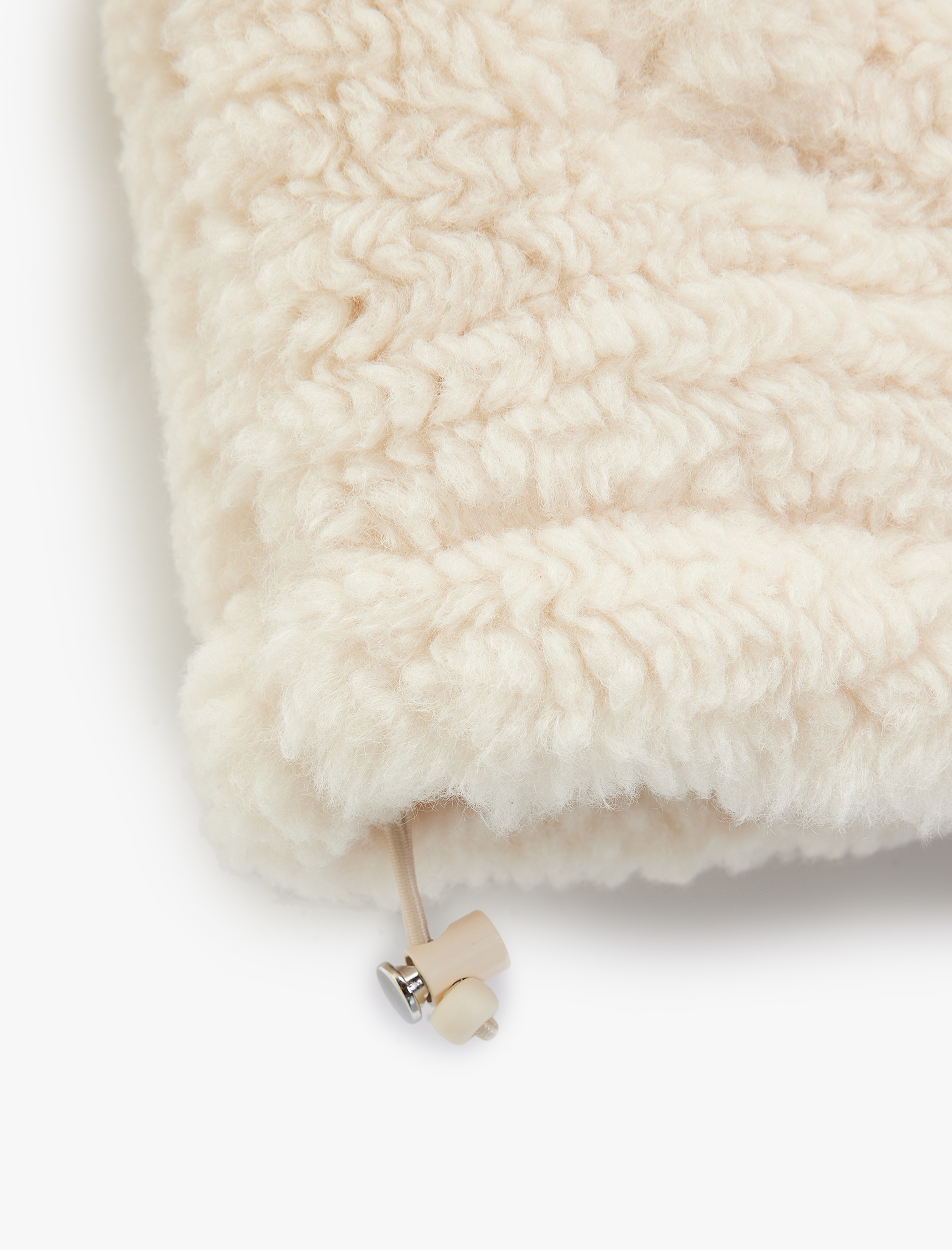   Cepli Dik Yaka Kolsuz Fermuarlı Crop Peluş Yelek