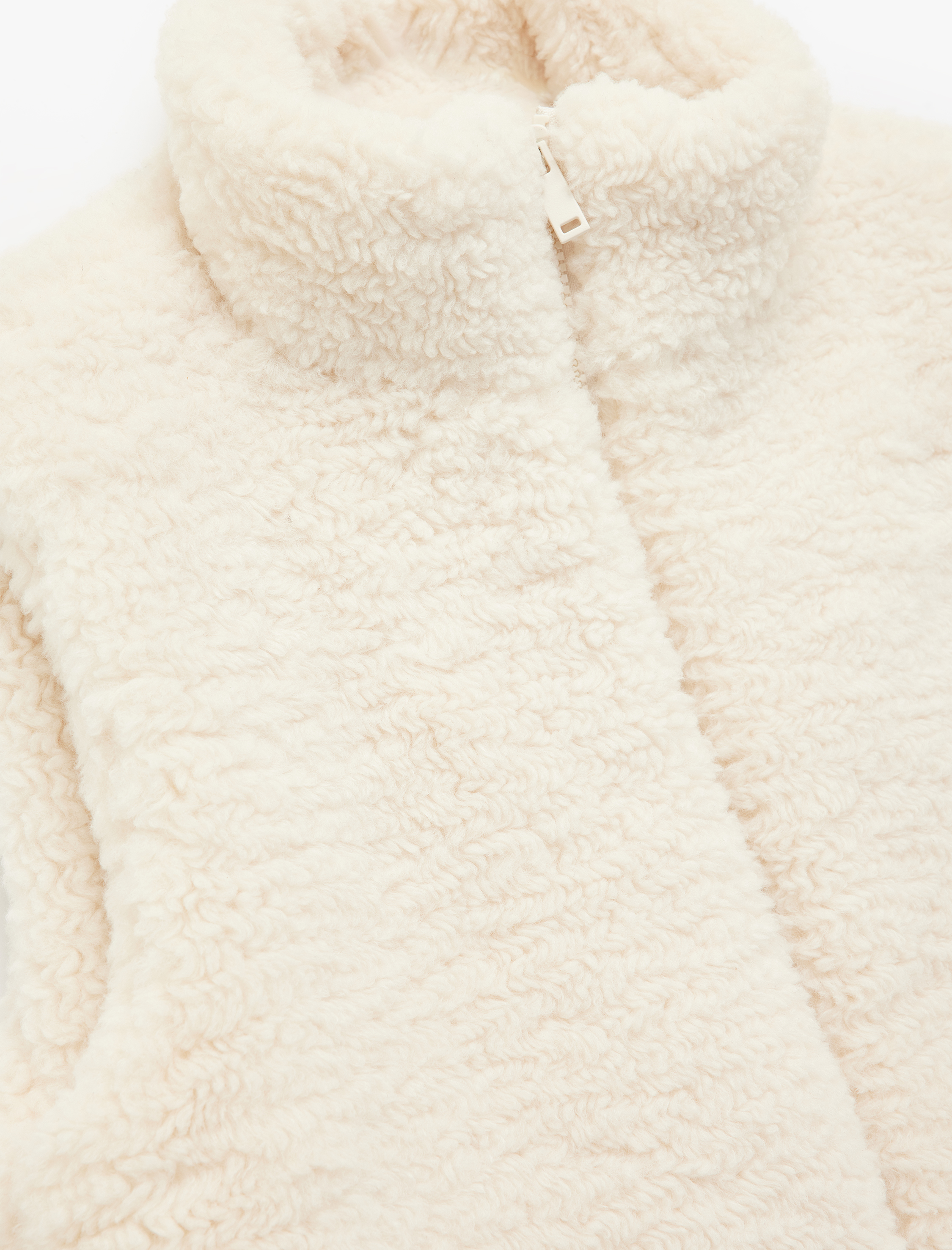   Cepli Dik Yaka Kolsuz Fermuarlı Crop Peluş Yelek