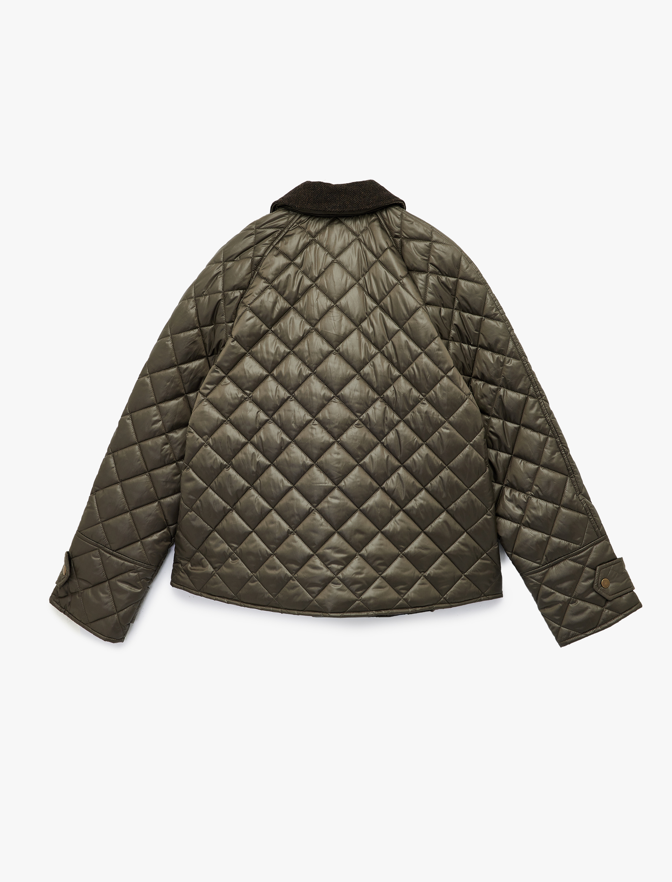   Cepli Fermuarlı Uzun Kollu Su İtici Kapitone Kısa Ceket