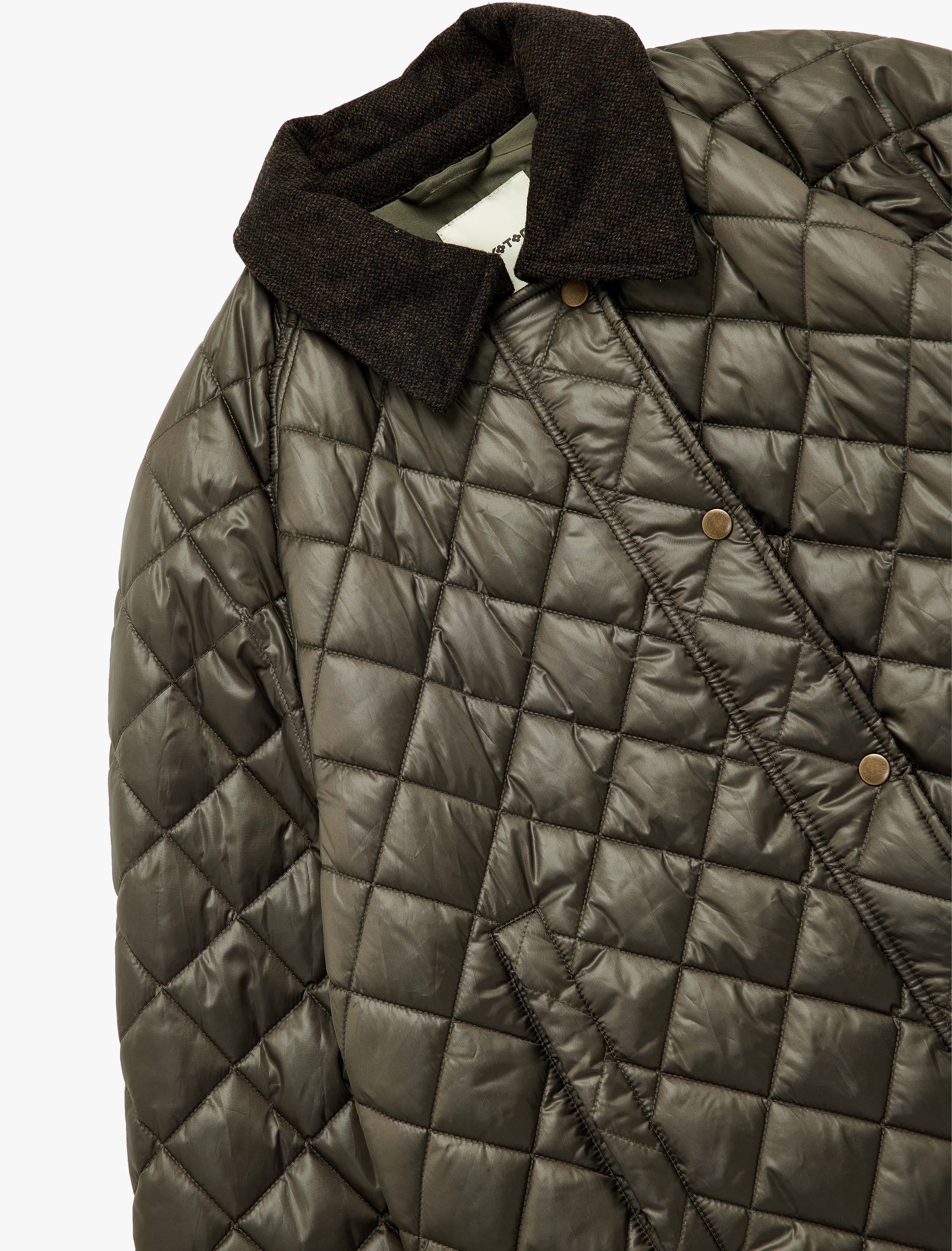   Cepli Fermuarlı Uzun Kollu Su İtici Kapitone Kısa Ceket