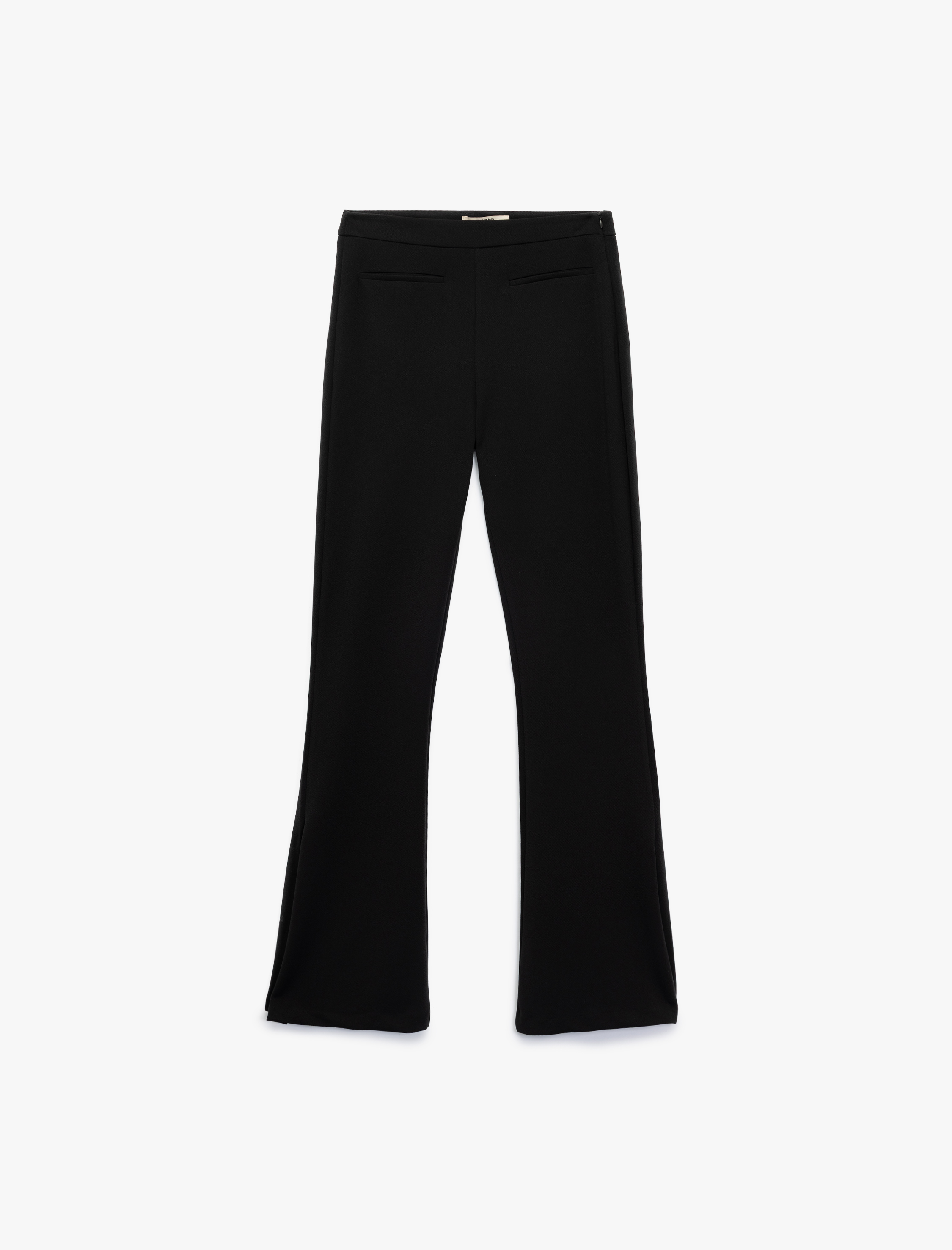   Slim Fit Yırtmaç Detaylı İspanyol Paça Pantolon