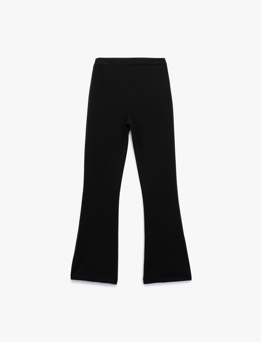   Slim Fit Yırtmaç Detaylı İspanyol Paça Pantolon