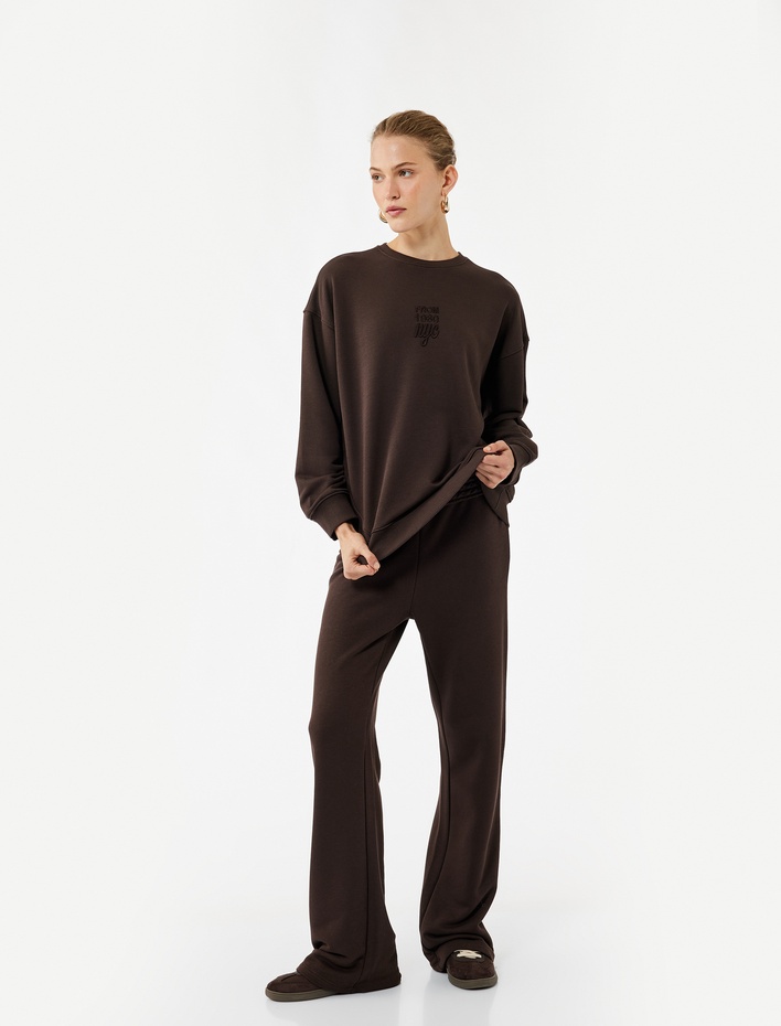  Slim Fit Düz Paça Eşofman Altı