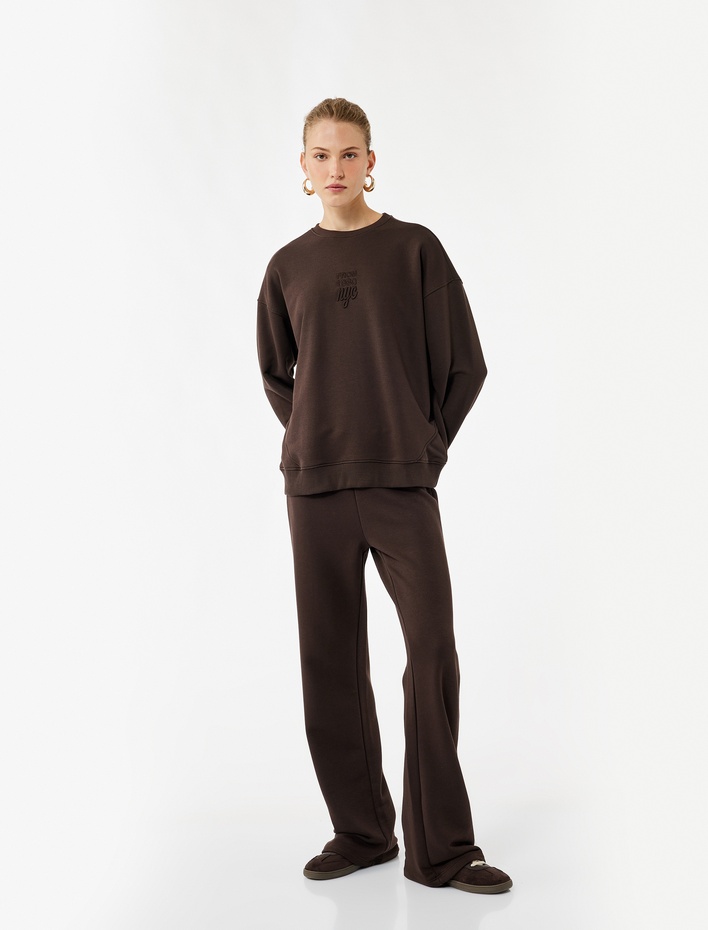  Slim Fit Düz Paça Eşofman Altı