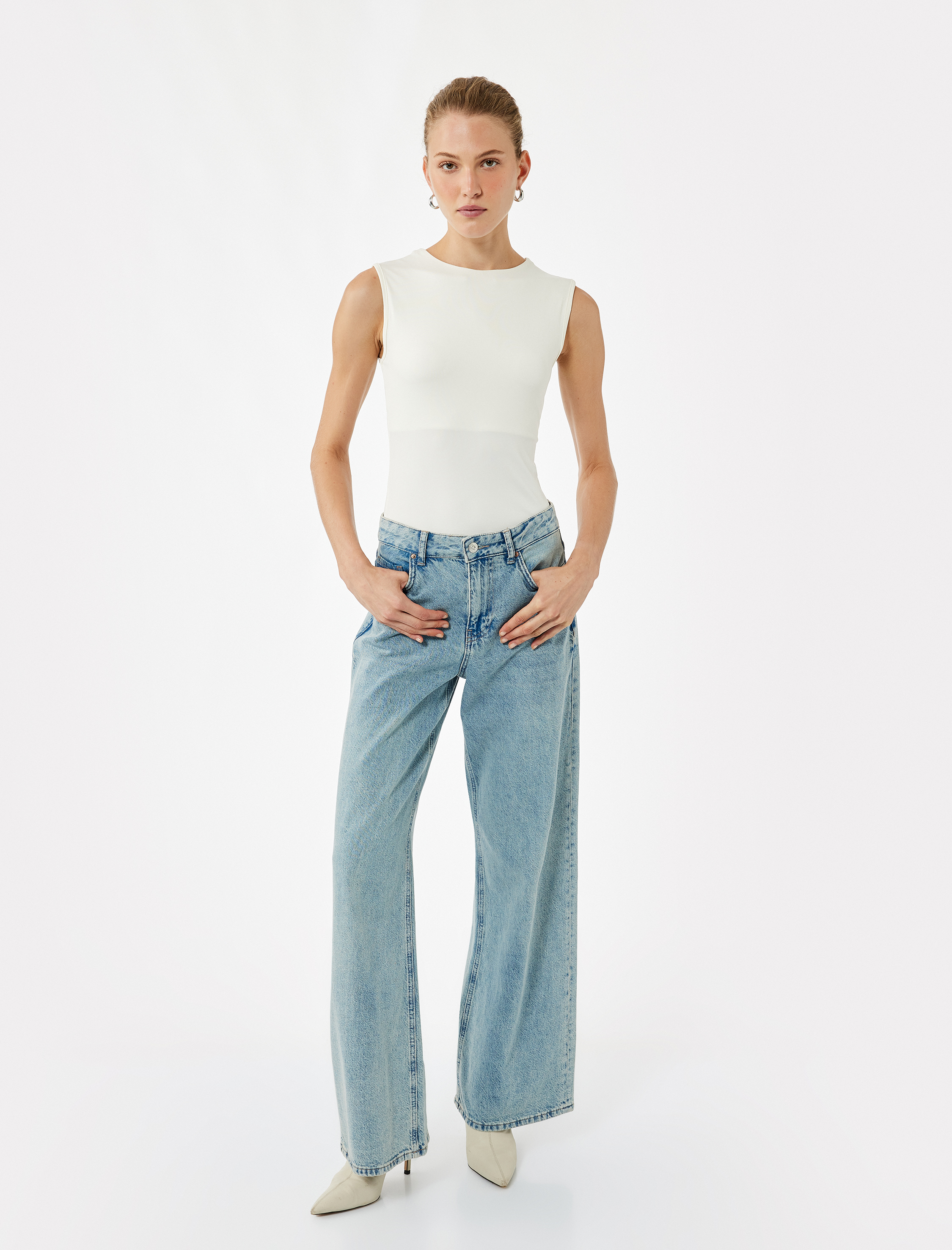   Slim Fit Kolsuz Bisiklet Yaka Bodysuit