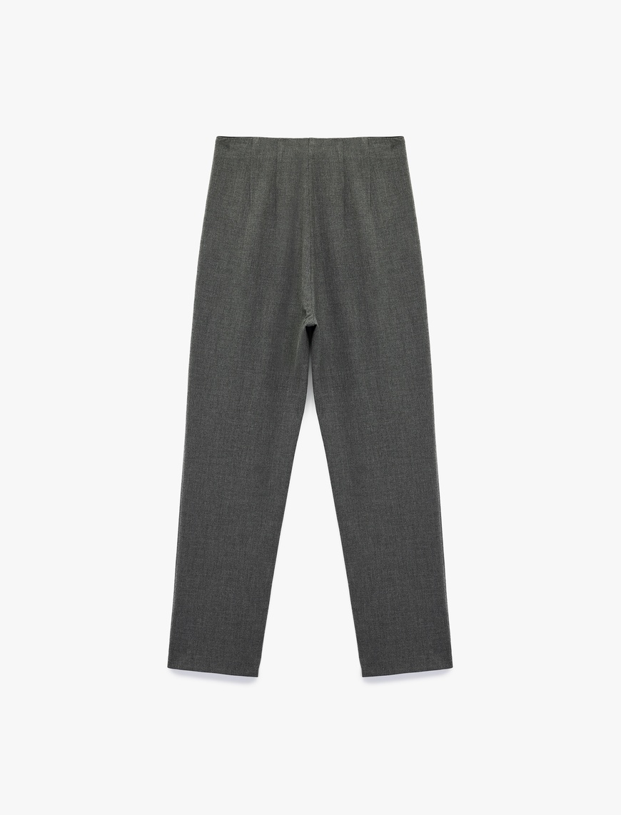   Slim Fit Fleto Cepli Cigarette Kumaş Pantolon