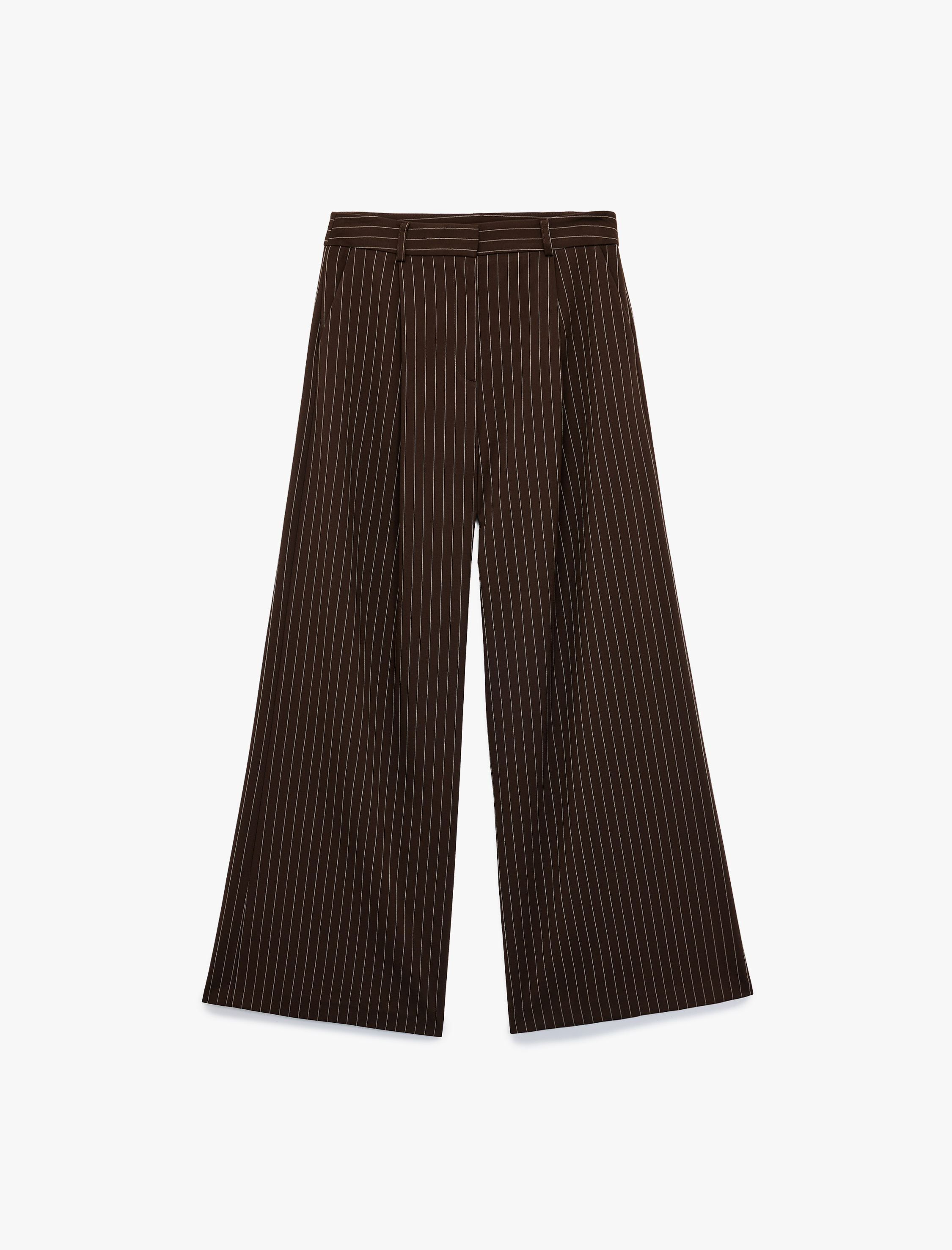   Pile Detaylı Cepli Geniş Paça Palazzo Pantolon