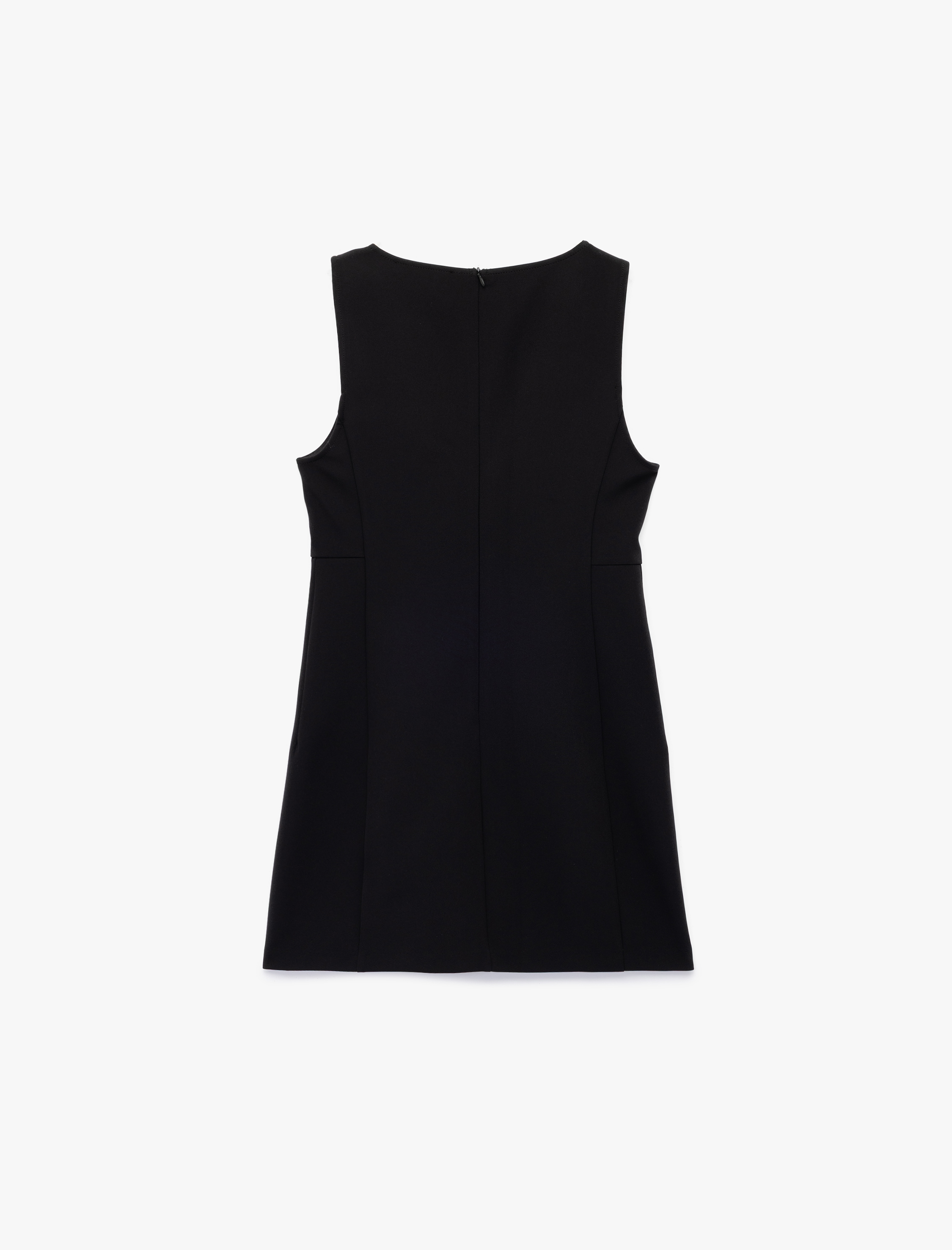   Slim Fit Kolsuz Bisiklet Yaka Mini Elbise