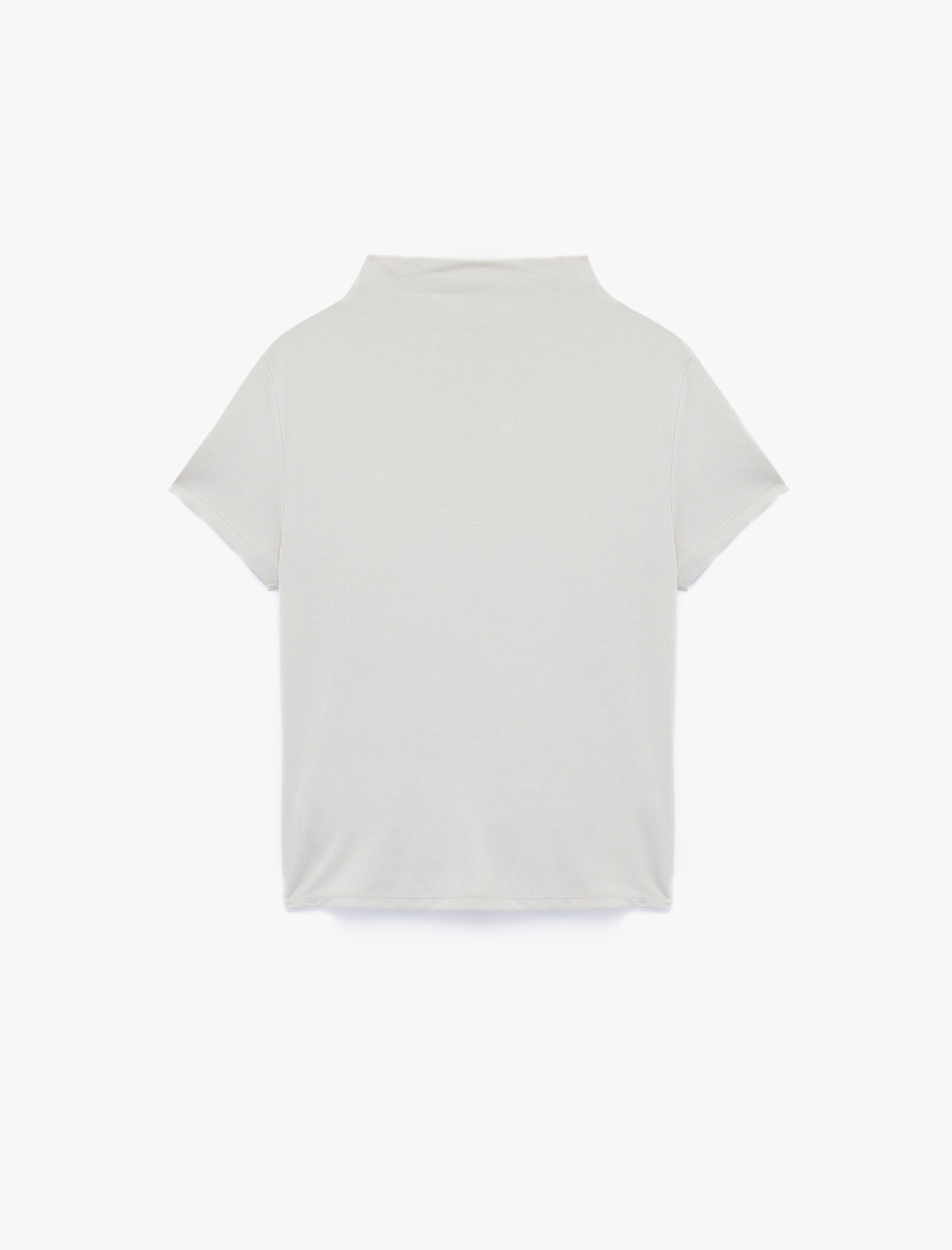   Slim Fit Büzgülü Kısa Kollu Dik Yaka Bluz