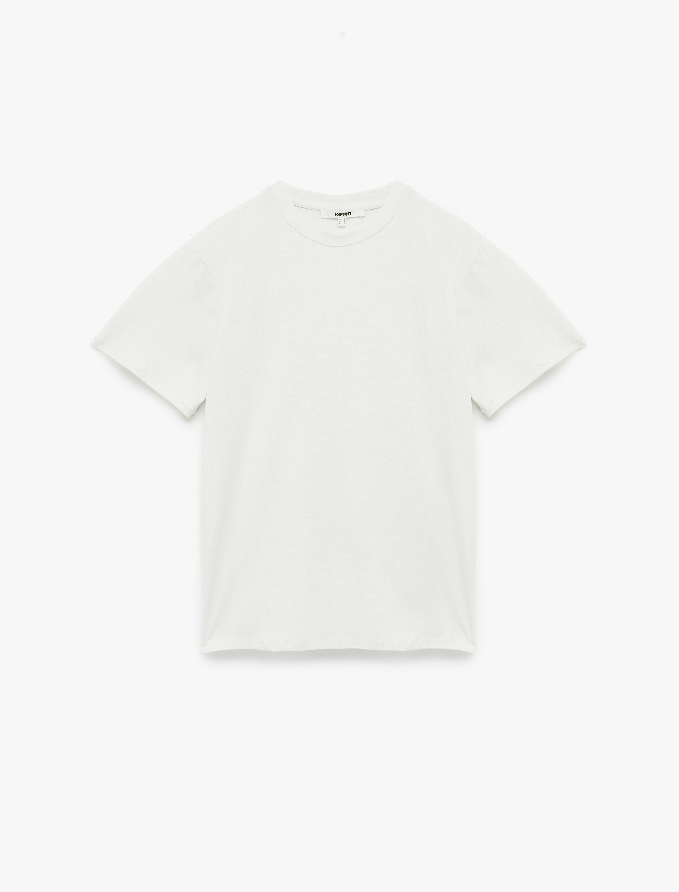   Kısa Kollu Bisiklet Yaka Pamuklu Basic Oversize Tişört