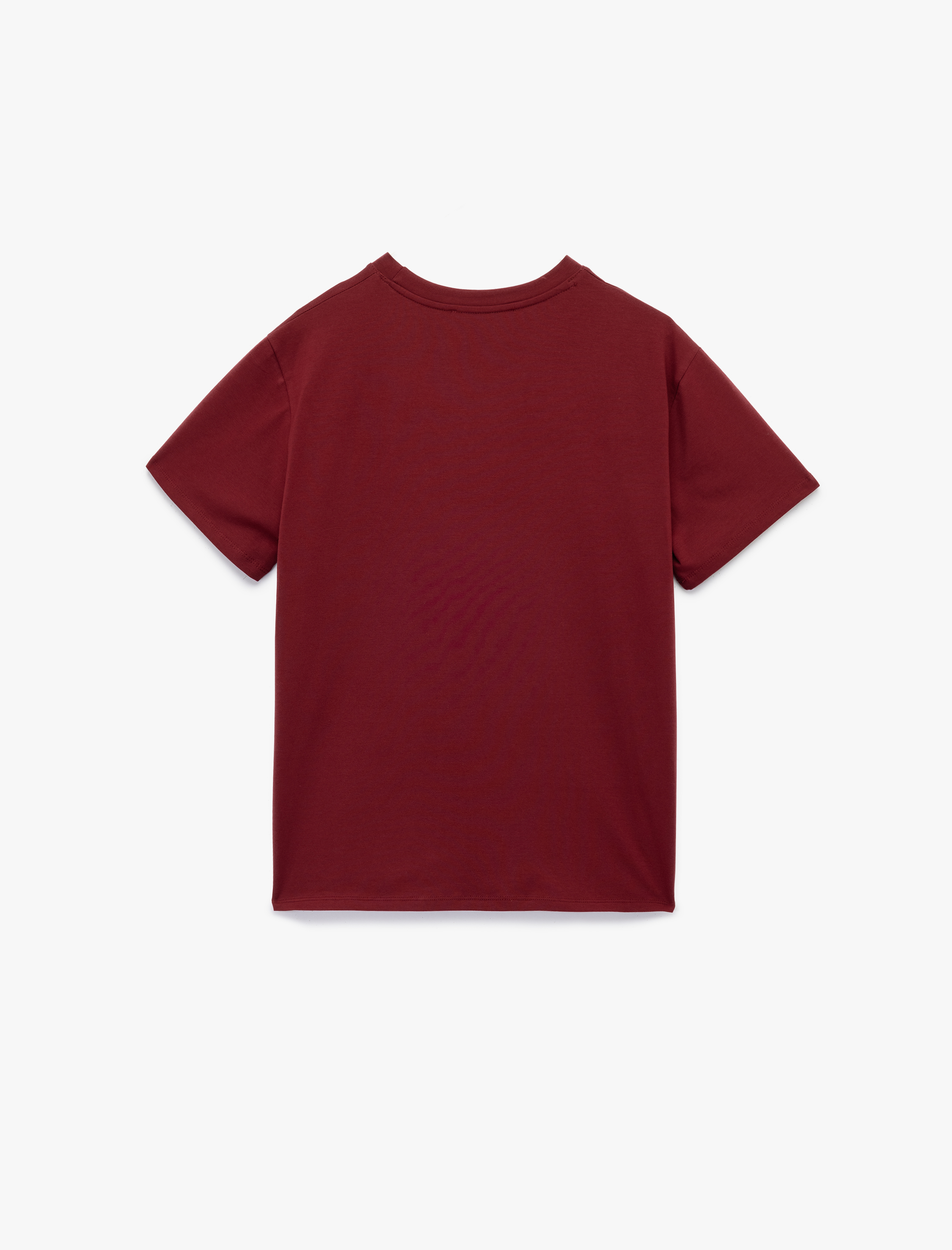 Kısa Kollu Bisiklet Yaka Pamuklu Basic Oversize Tişört