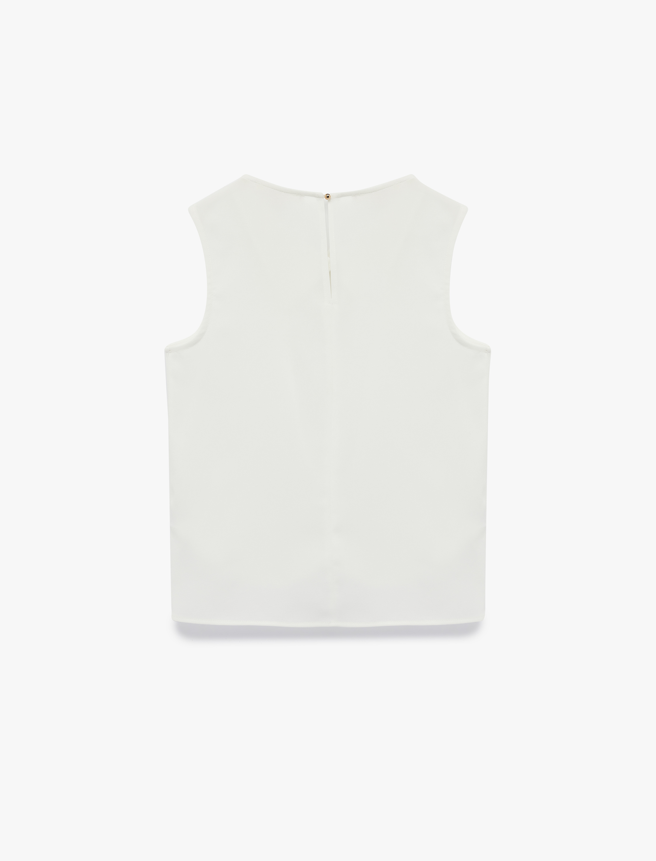   Asimetrik Yaka Metal Aksesuar Detaylı Kolsuz Bluz