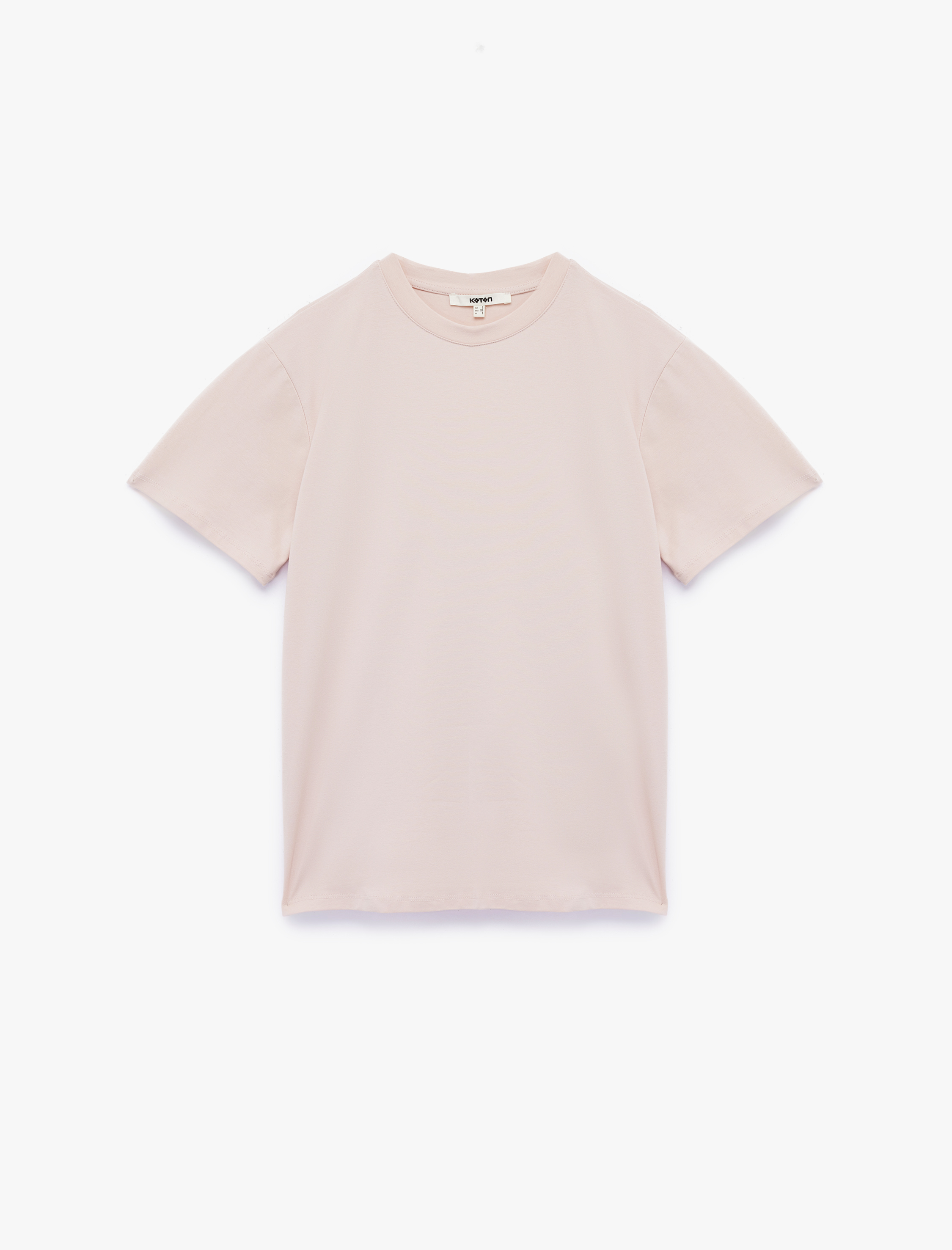 Kısa Kollu Bisiklet Yaka Pamuklu Basic Oversize Tişört