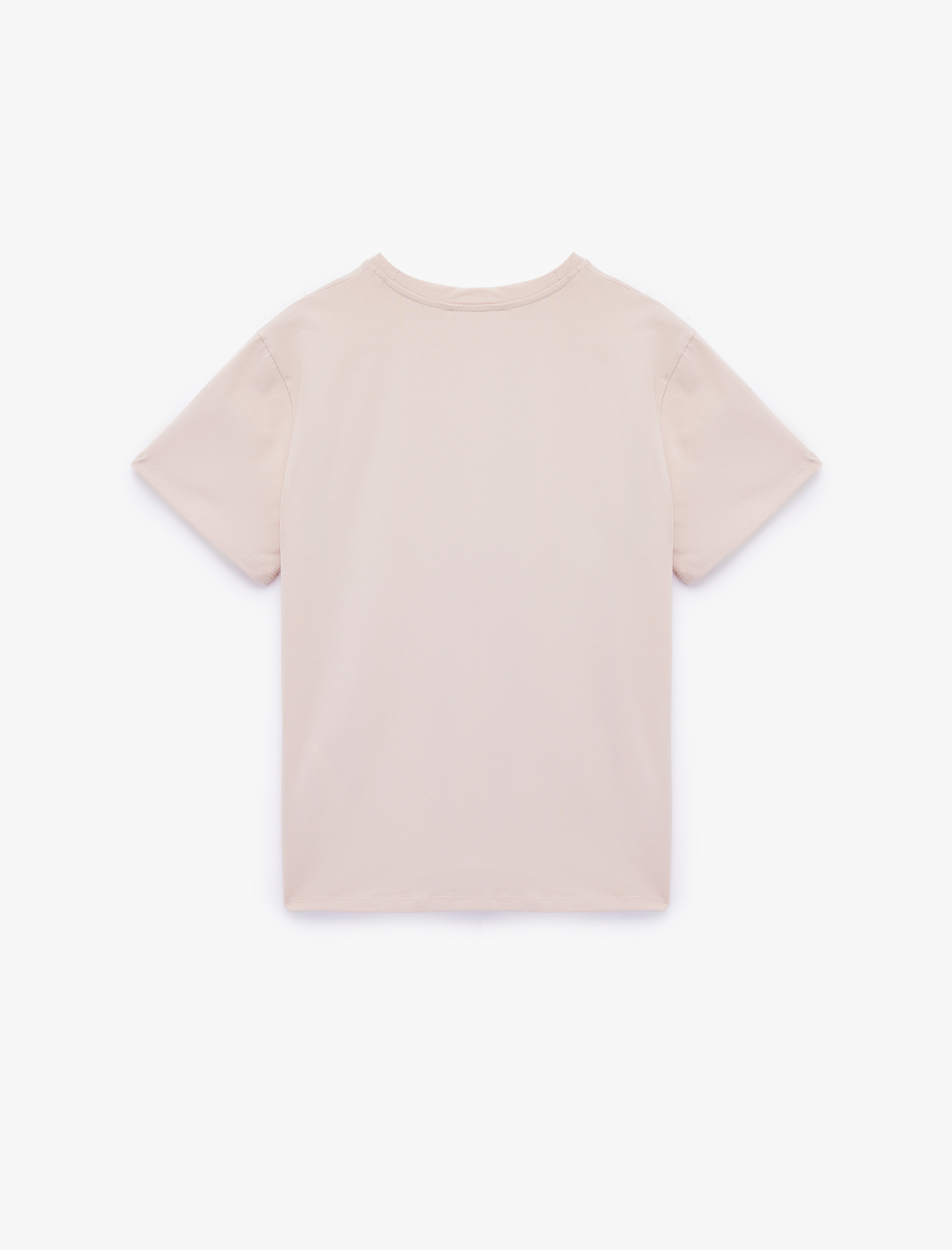 Kısa Kollu Bisiklet Yaka Pamuklu Basic Oversize Tişört