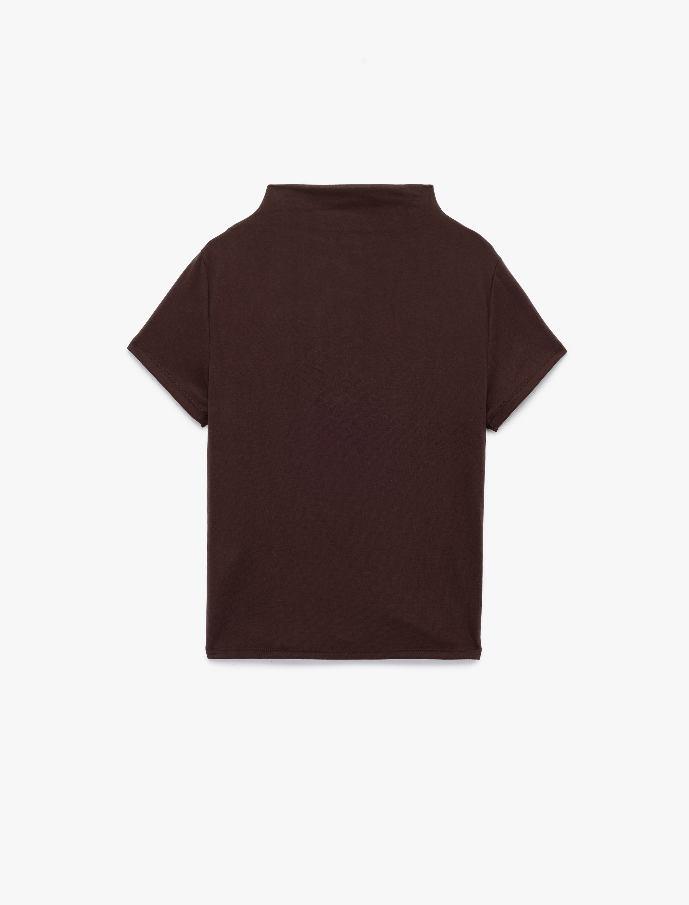   Slim Fit Büzgülü Kısa Kollu Dik Yaka Bluz