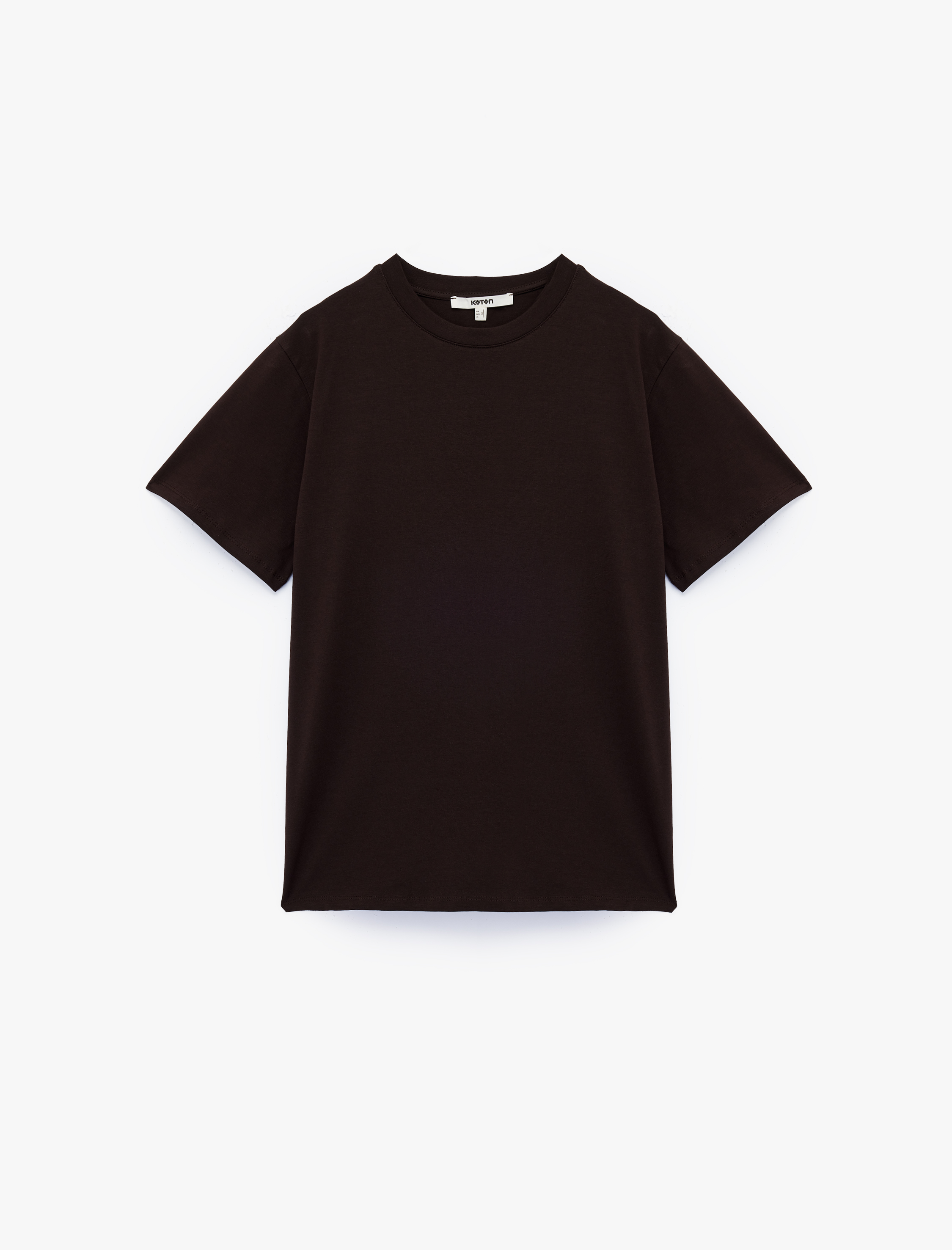   Kısa Kollu Bisiklet Yaka Pamuklu Basic Oversize Tişört