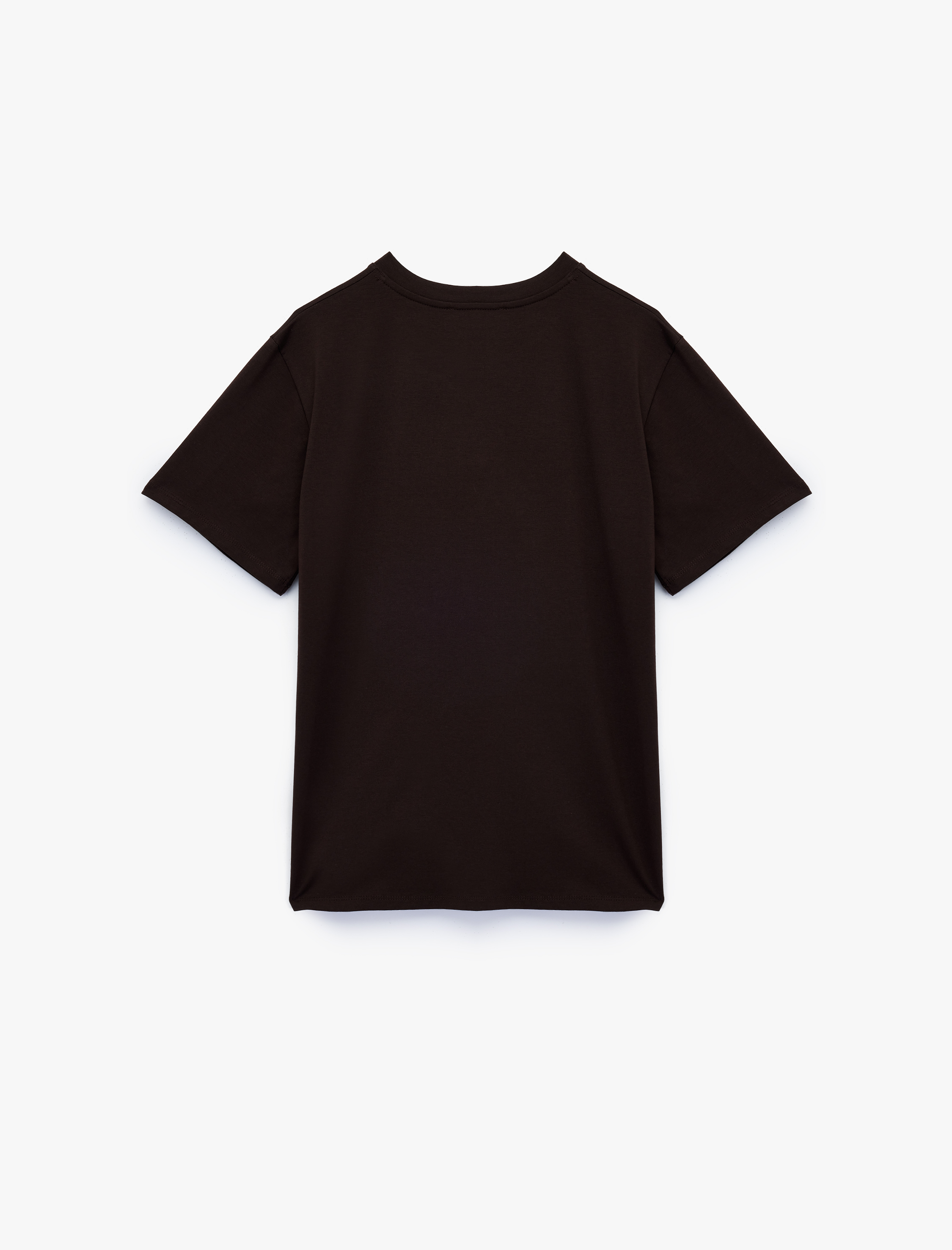   Kısa Kollu Bisiklet Yaka Pamuklu Basic Oversize Tişört