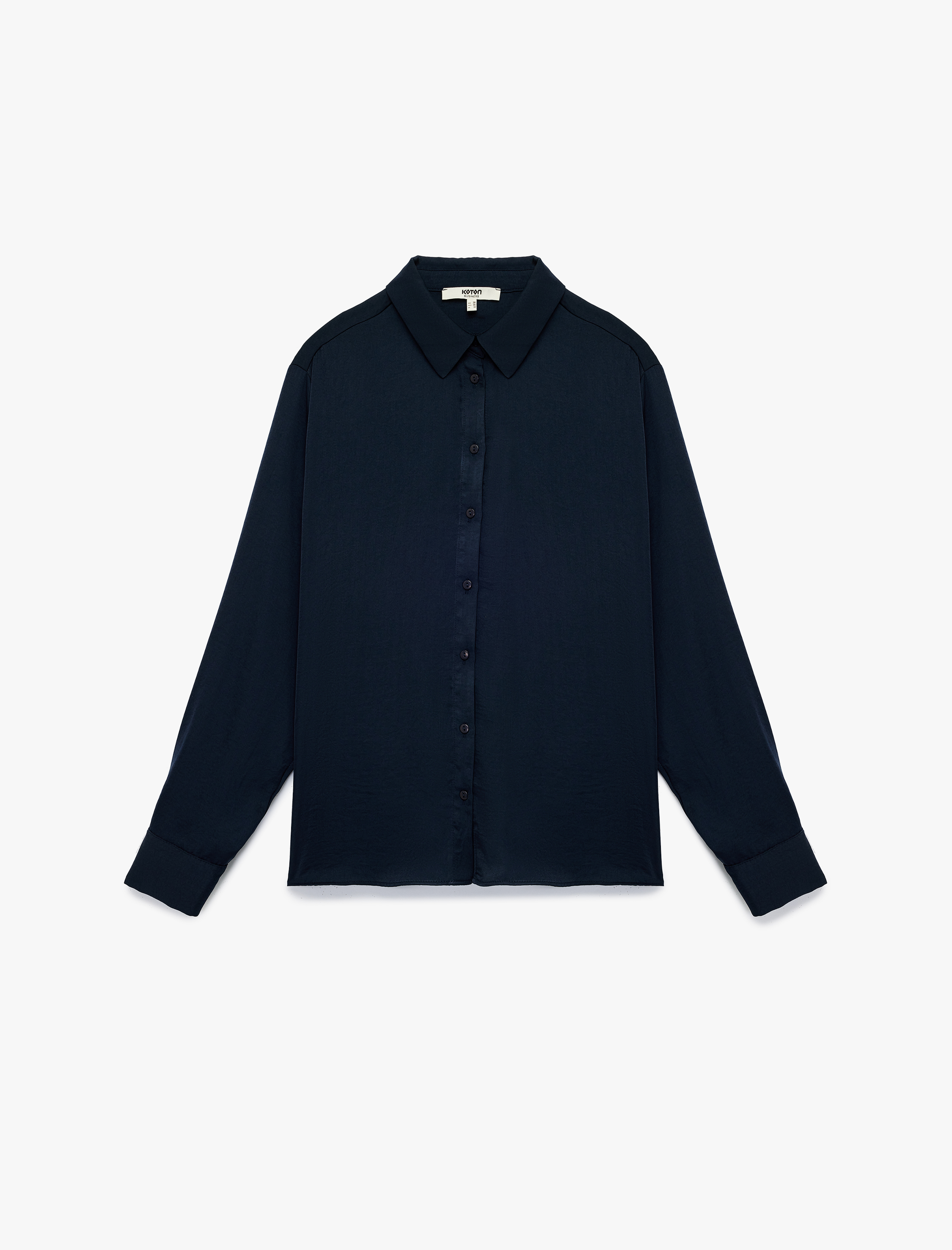   Klasik Yaka Uzun Kollu Saten Gömlek