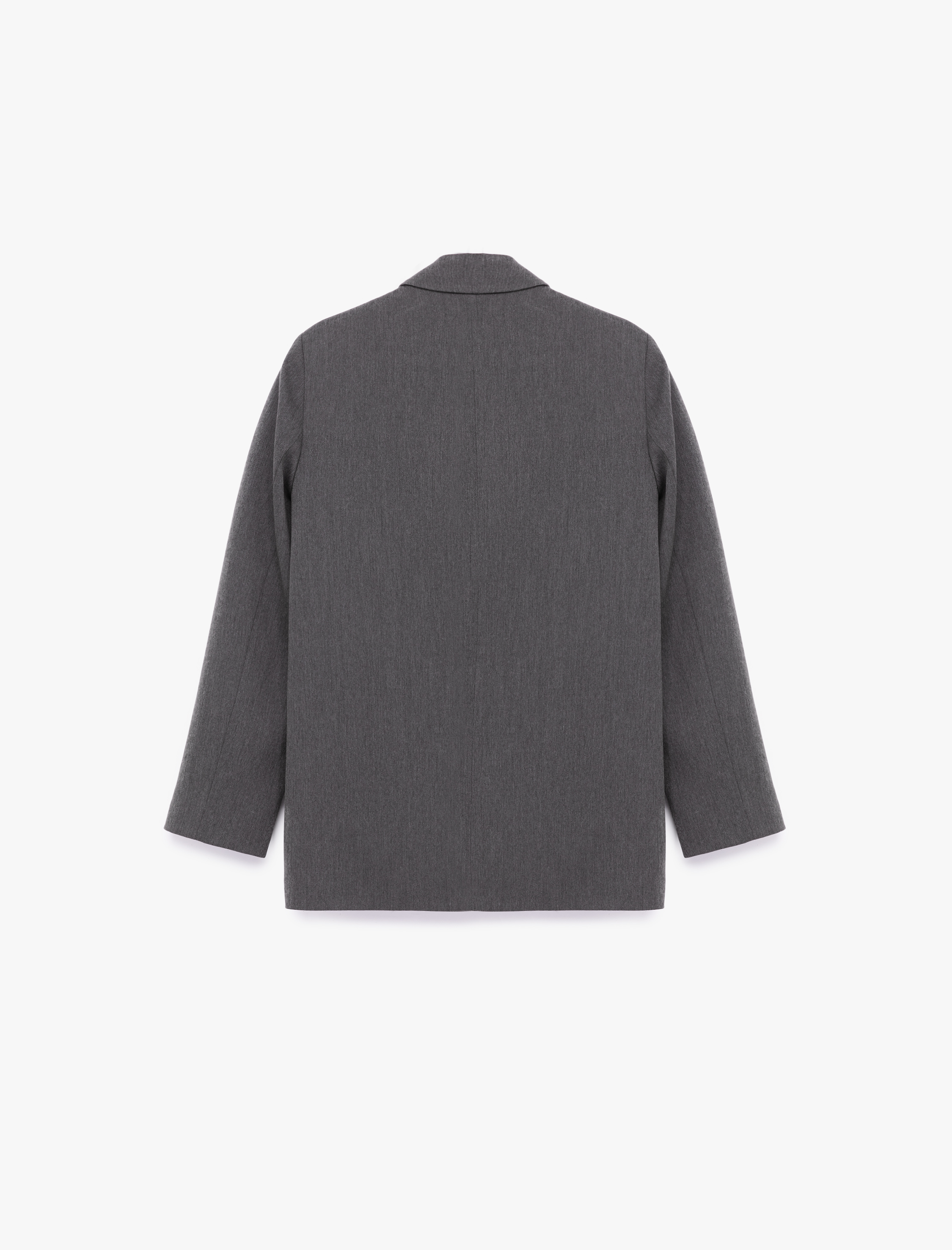   Uzun Kollu Viskon Karışımlı Kruvaze Yaka Oversize Blazer Ceket