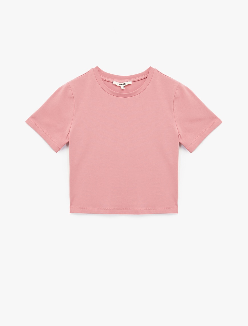  Pamuklu Slim Fit Kısa Kollu Bisiklet Yaka Tişört