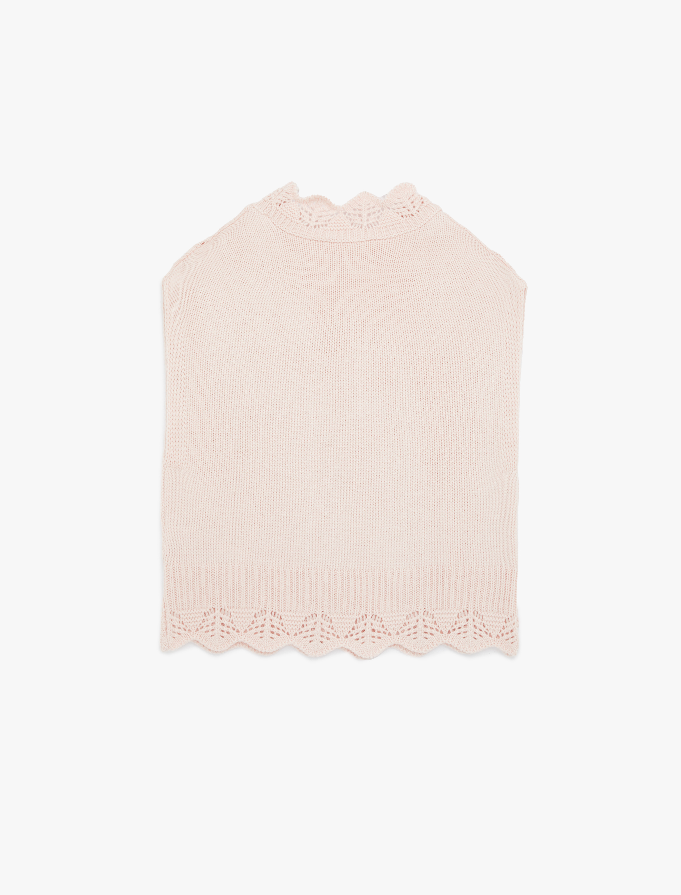   Dik Yaka Kolsuz Ajurlu Örgü Süveter