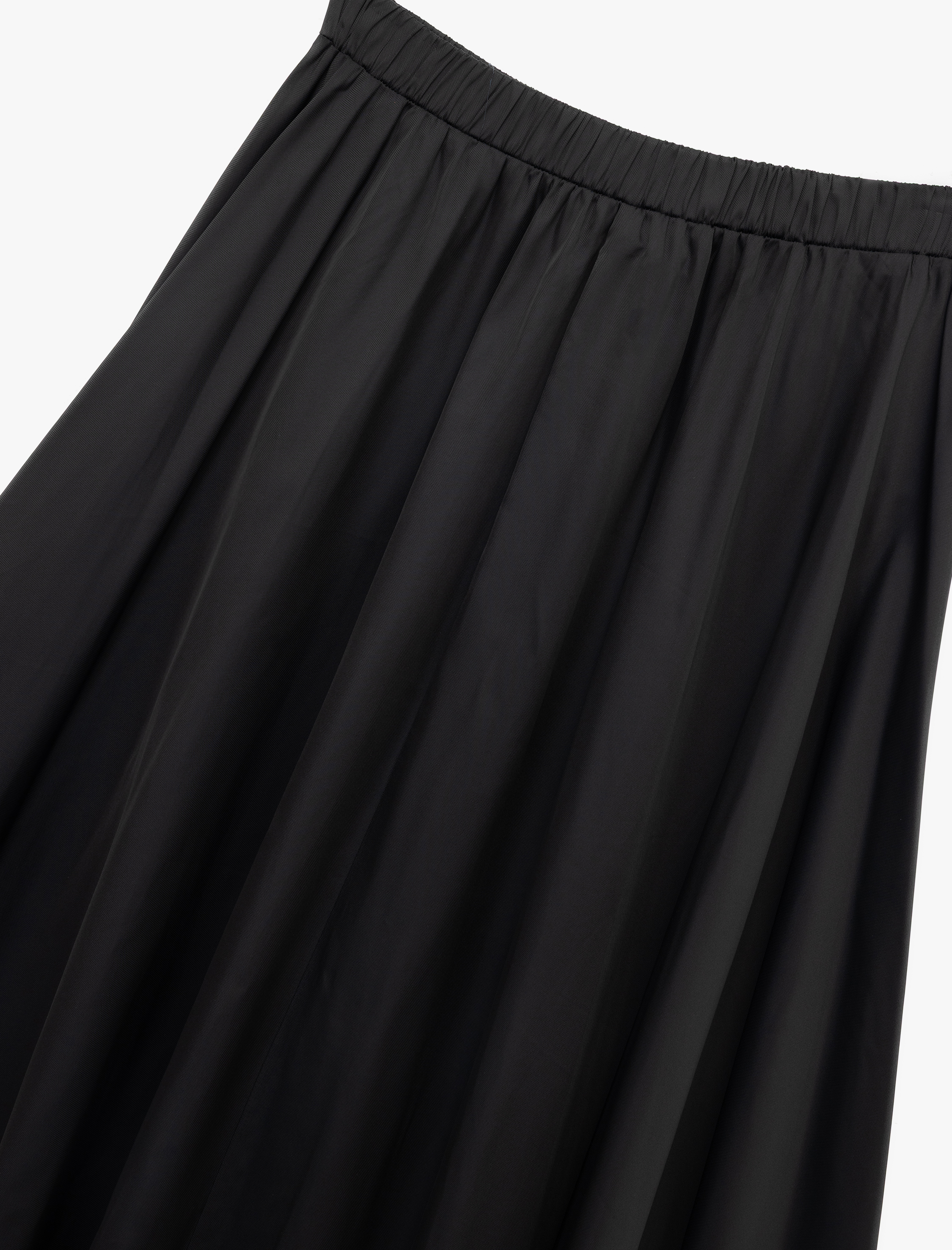   Beli Lastikli Kloş Saten Uzun Etek