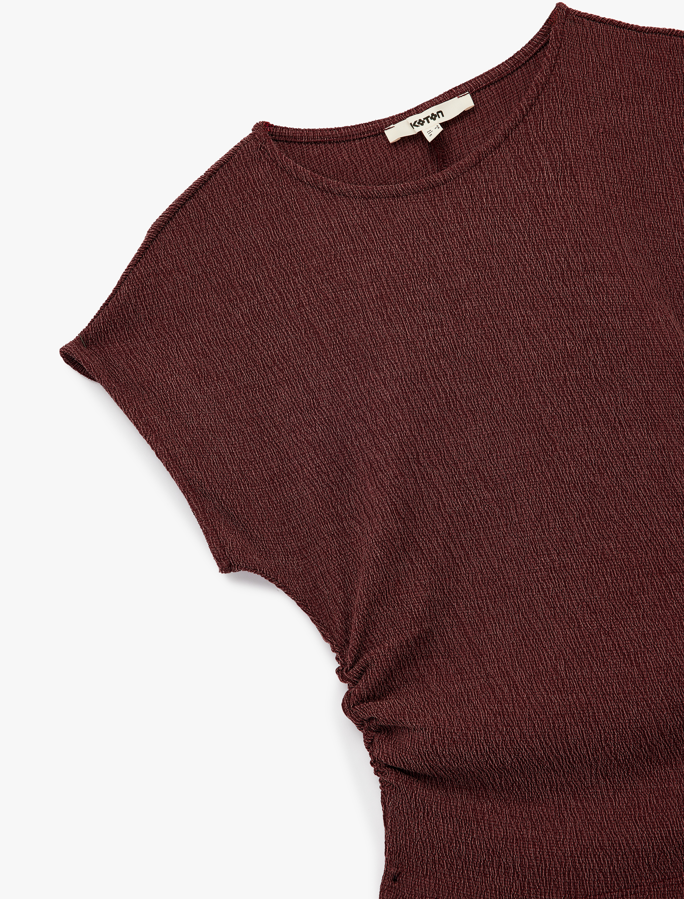   Bürümcük Kumaş Slim Fit Kısa Kollu Bisiklet Yaka Tişört