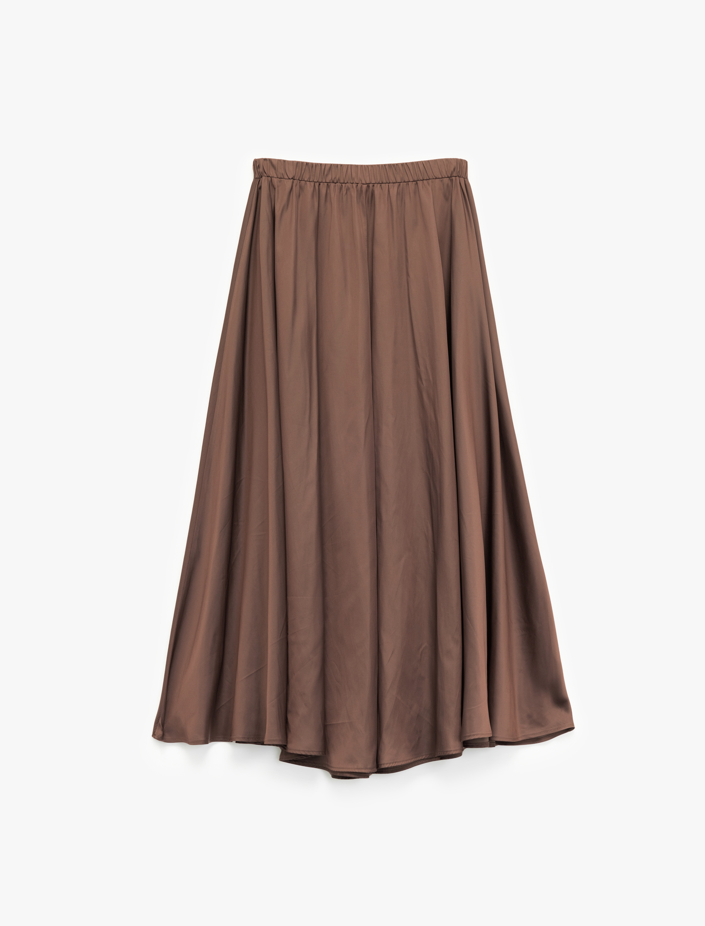   Beli Lastikli Kloş Saten Uzun Etek