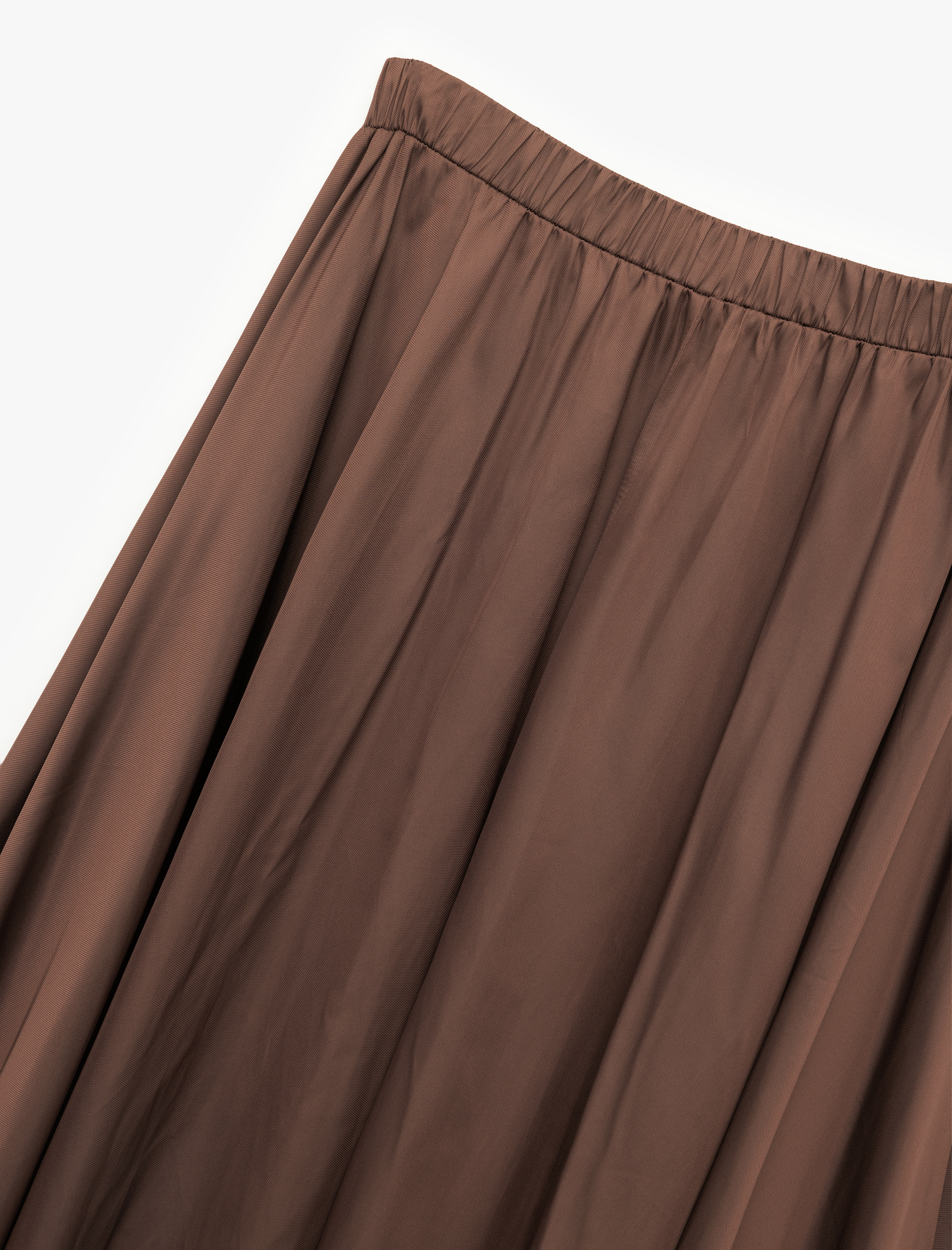   Beli Lastikli Kloş Saten Uzun Etek