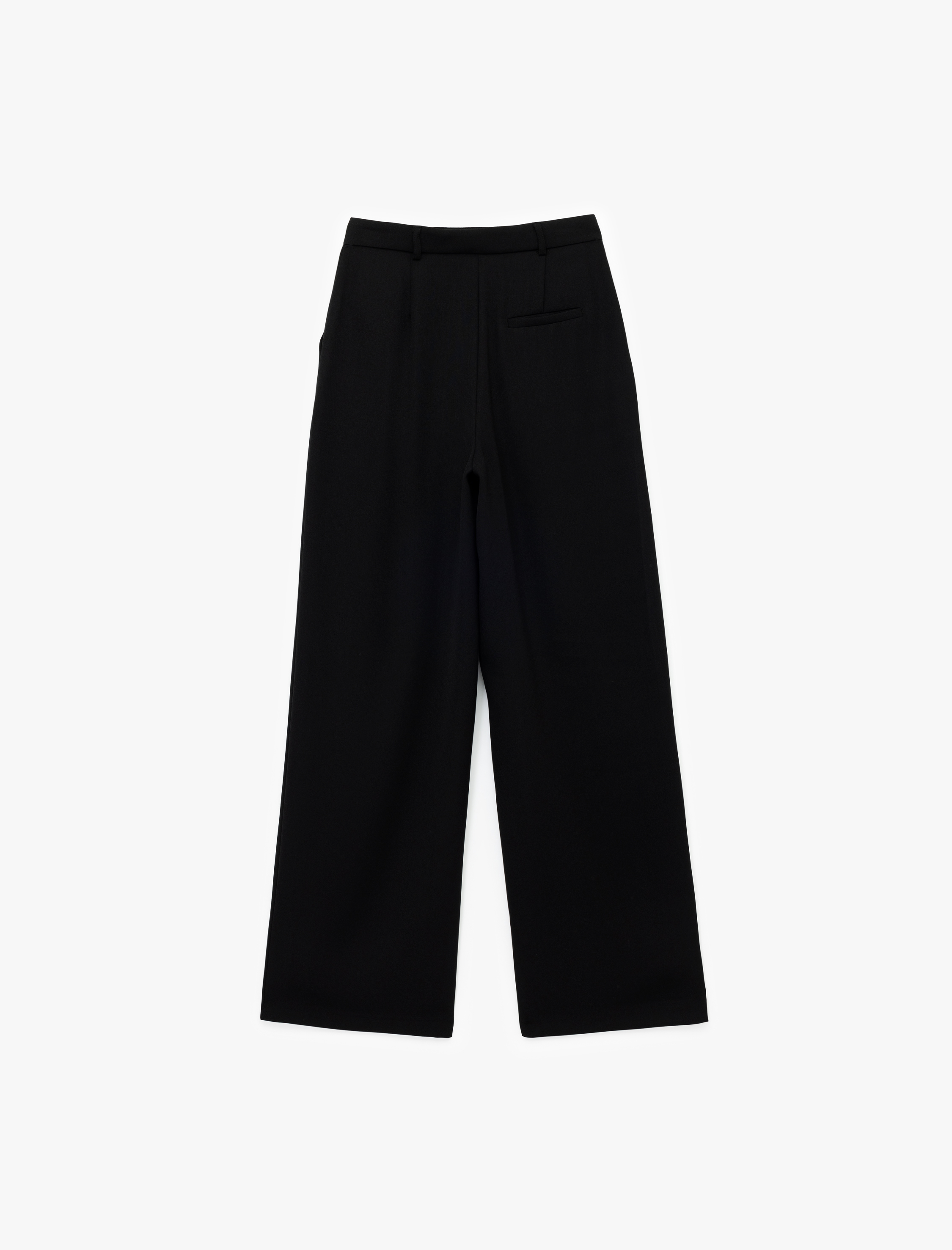   Pile Detaylı Cepli Yüksek Bel Palazzo Kumaş Pantolon