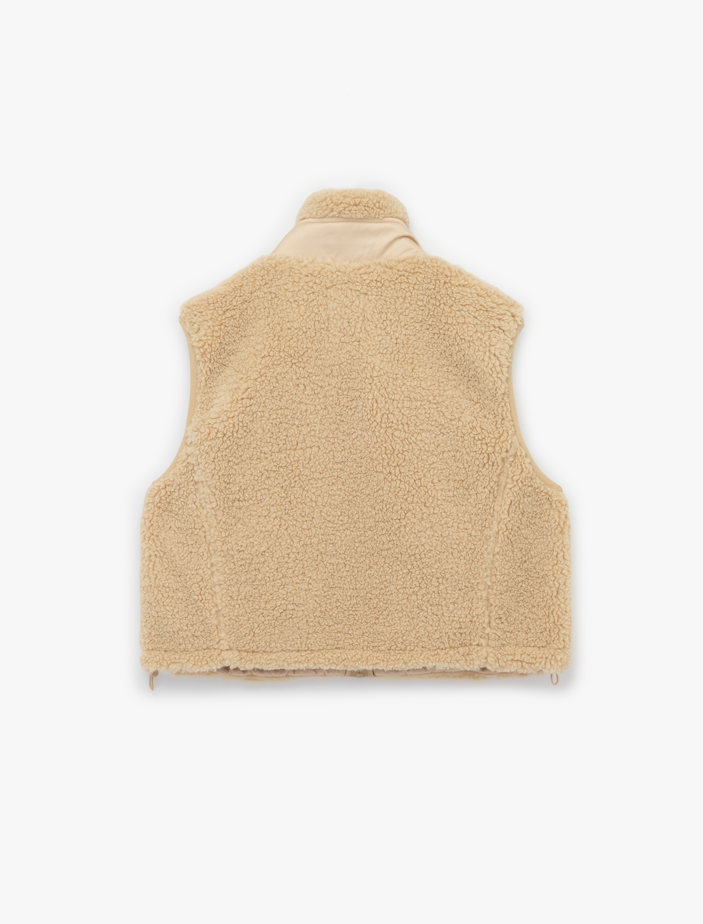   Dik Yaka Kolsuz Cepli Fermuarlı Peluş Crop Yelek