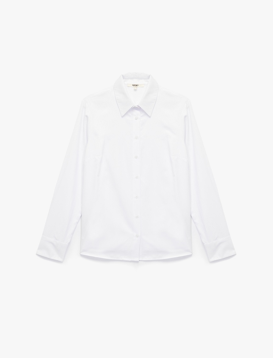   Düğmeli Uzun Kollu Regular Fit Poplin Gömlek