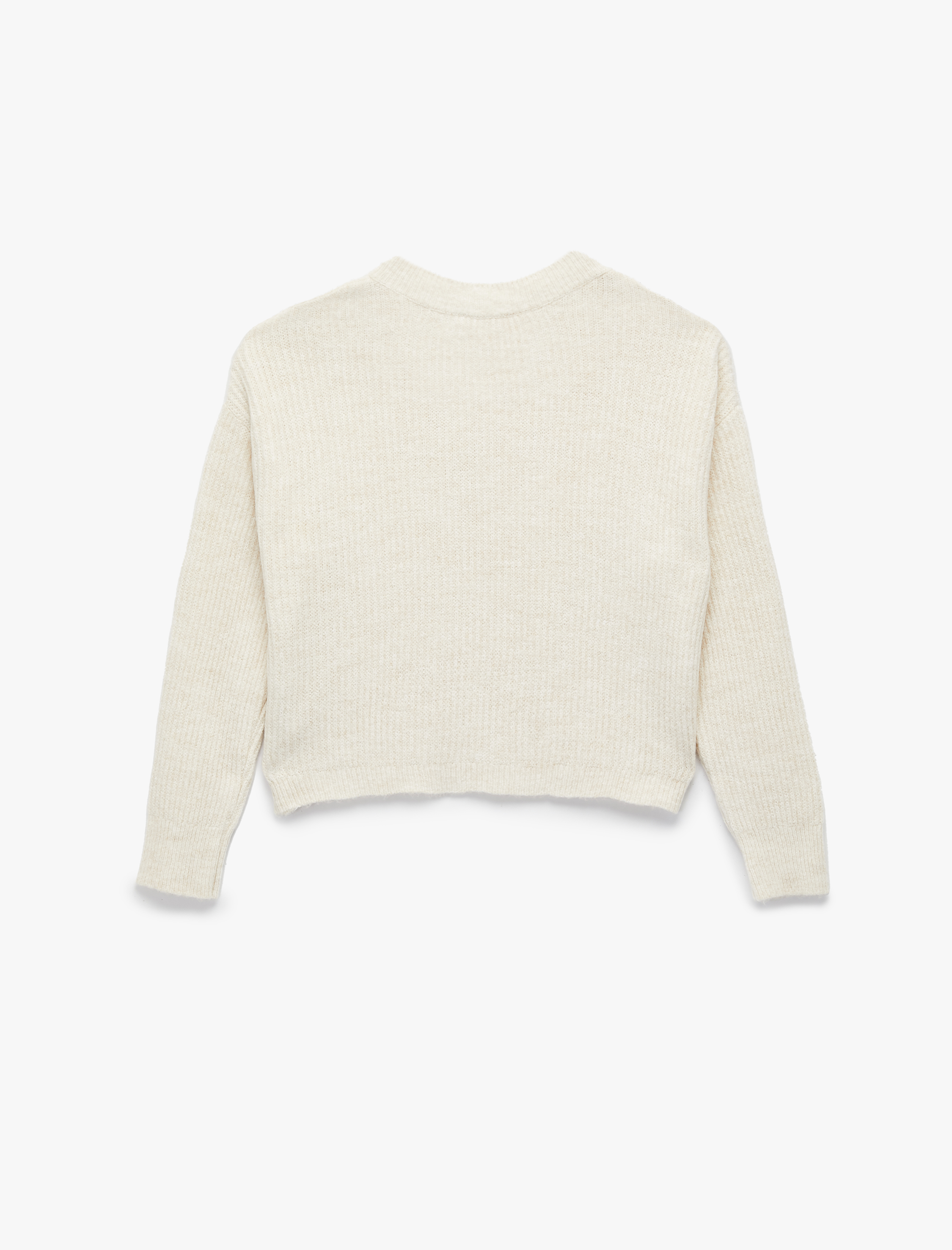   Uzun Kollu V Yaka Örgü Kazak