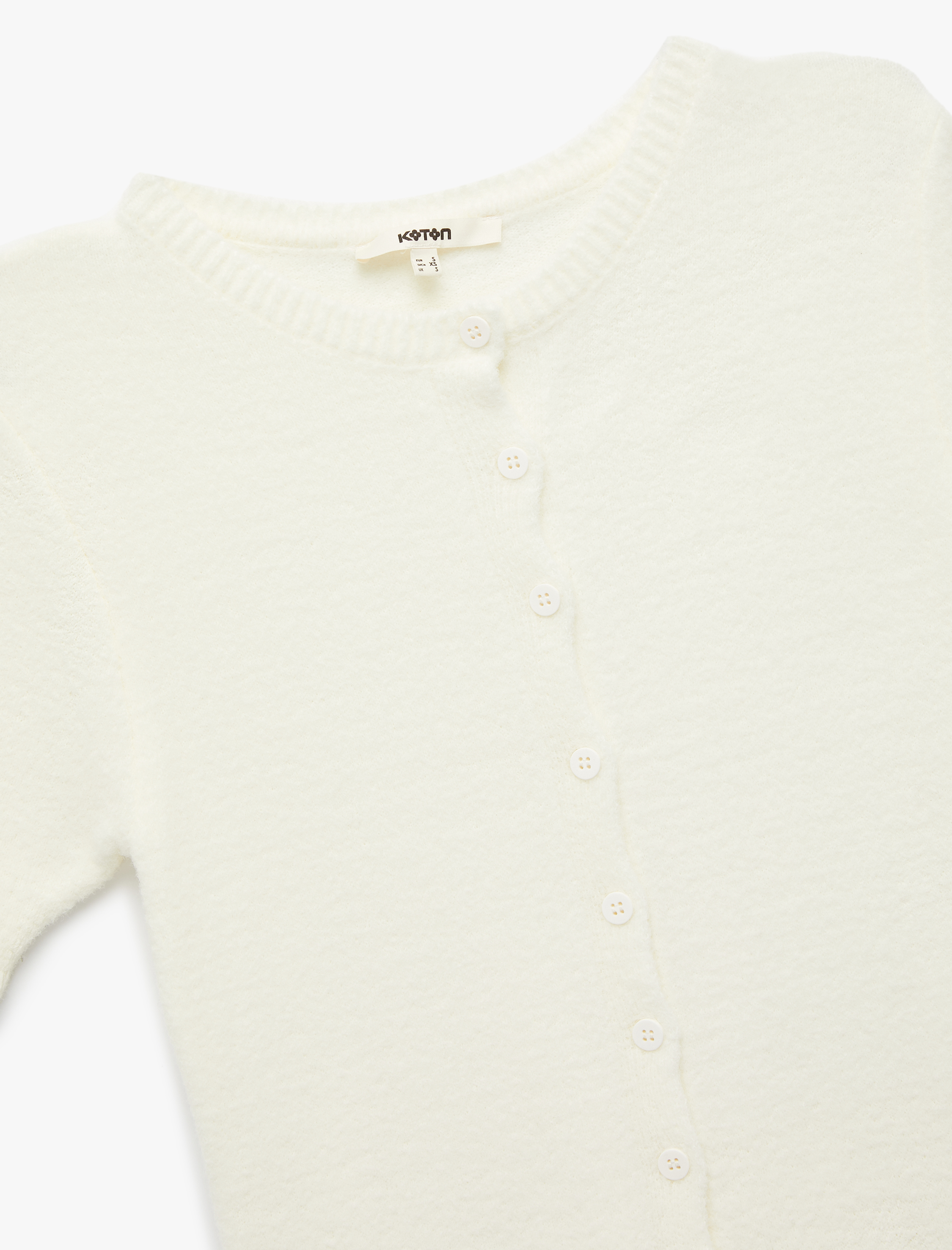   Regular Fit Kısa Kollu Bisiklet Yaka Düğmeli Triko Hırka