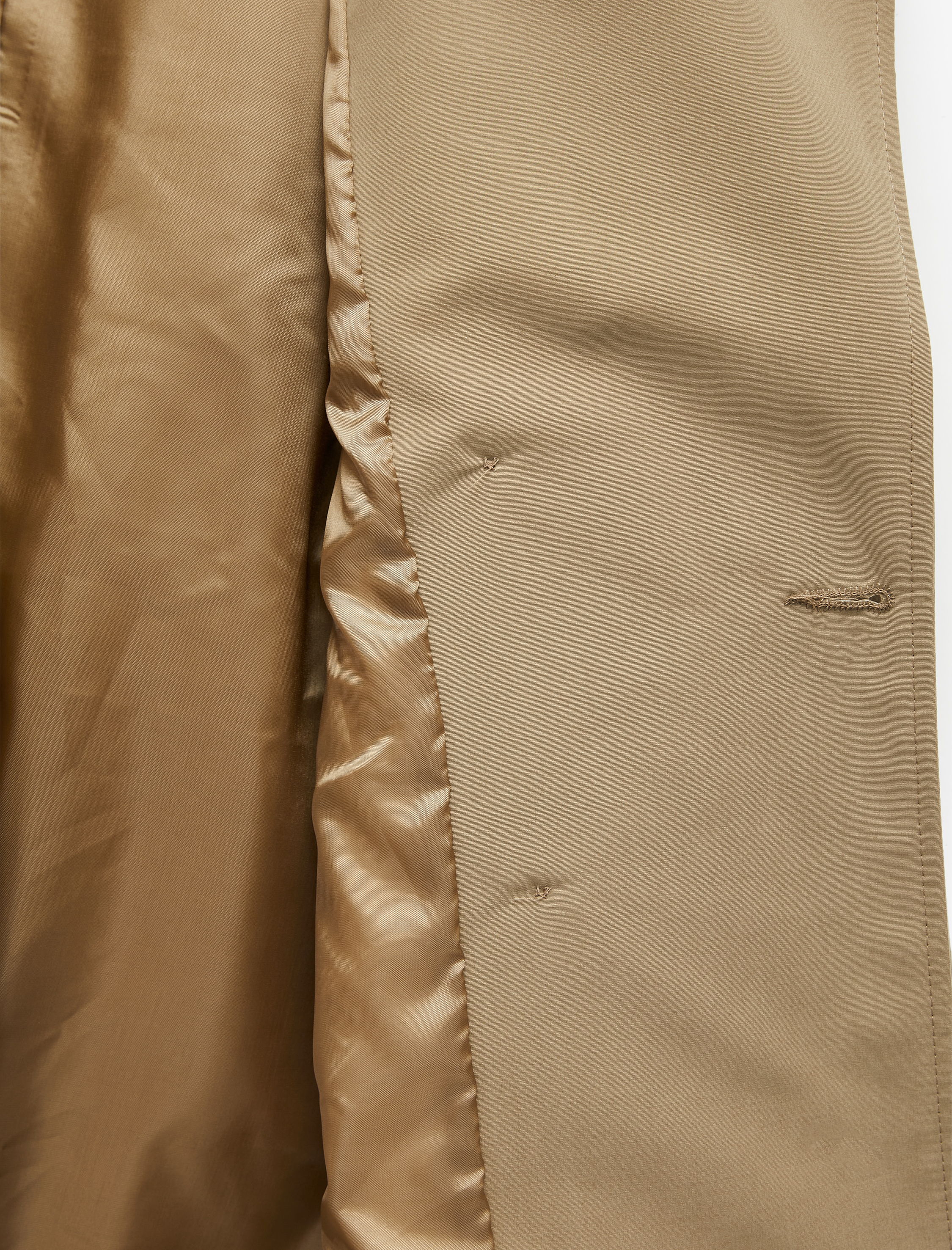   Astarlı Cepli Kruvaze Uzun Kollu Kemerli Uzun Gabardin Kumaş Trençkot