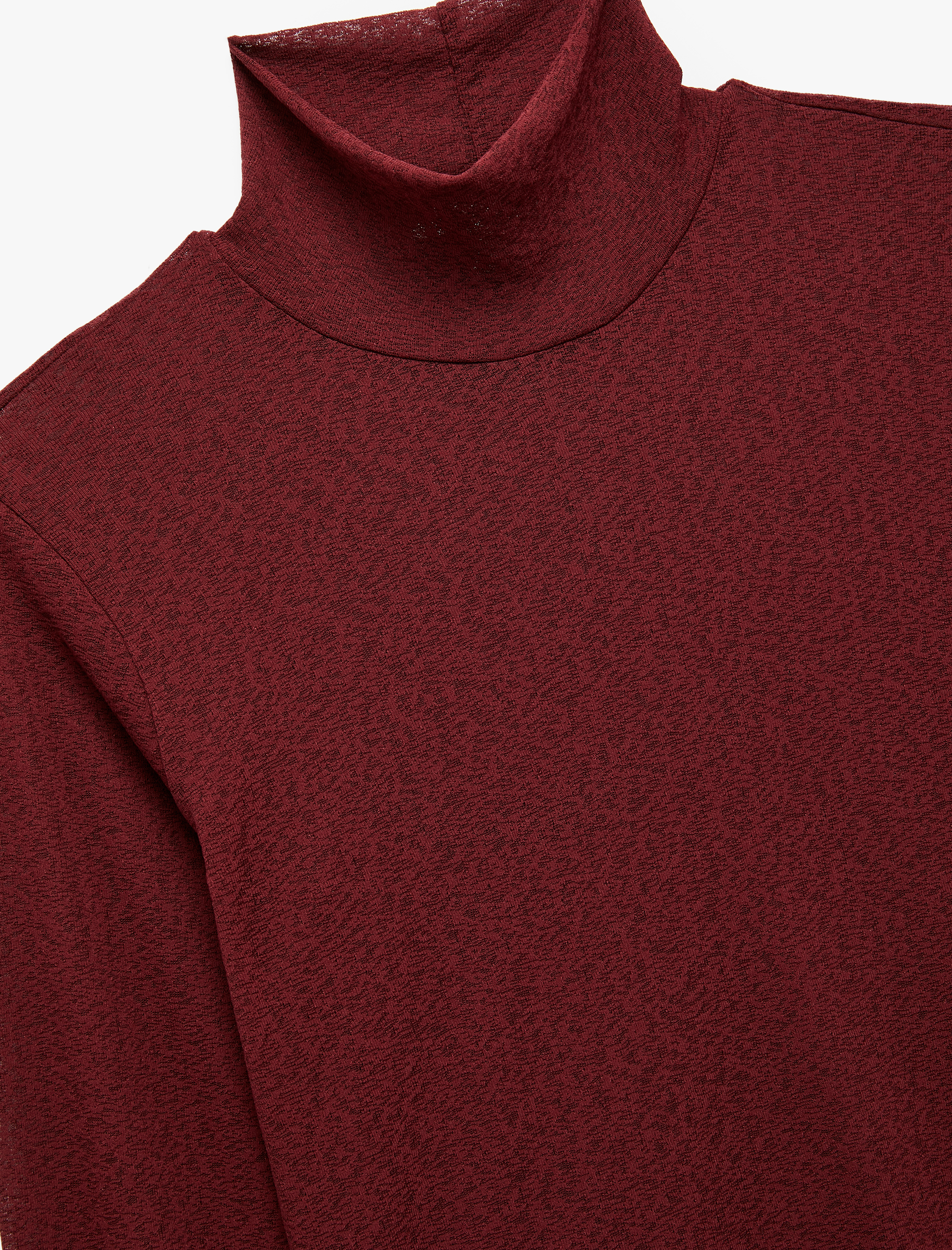   Slim Fit Balıkçı Yaka Uzun Kollu Tişört