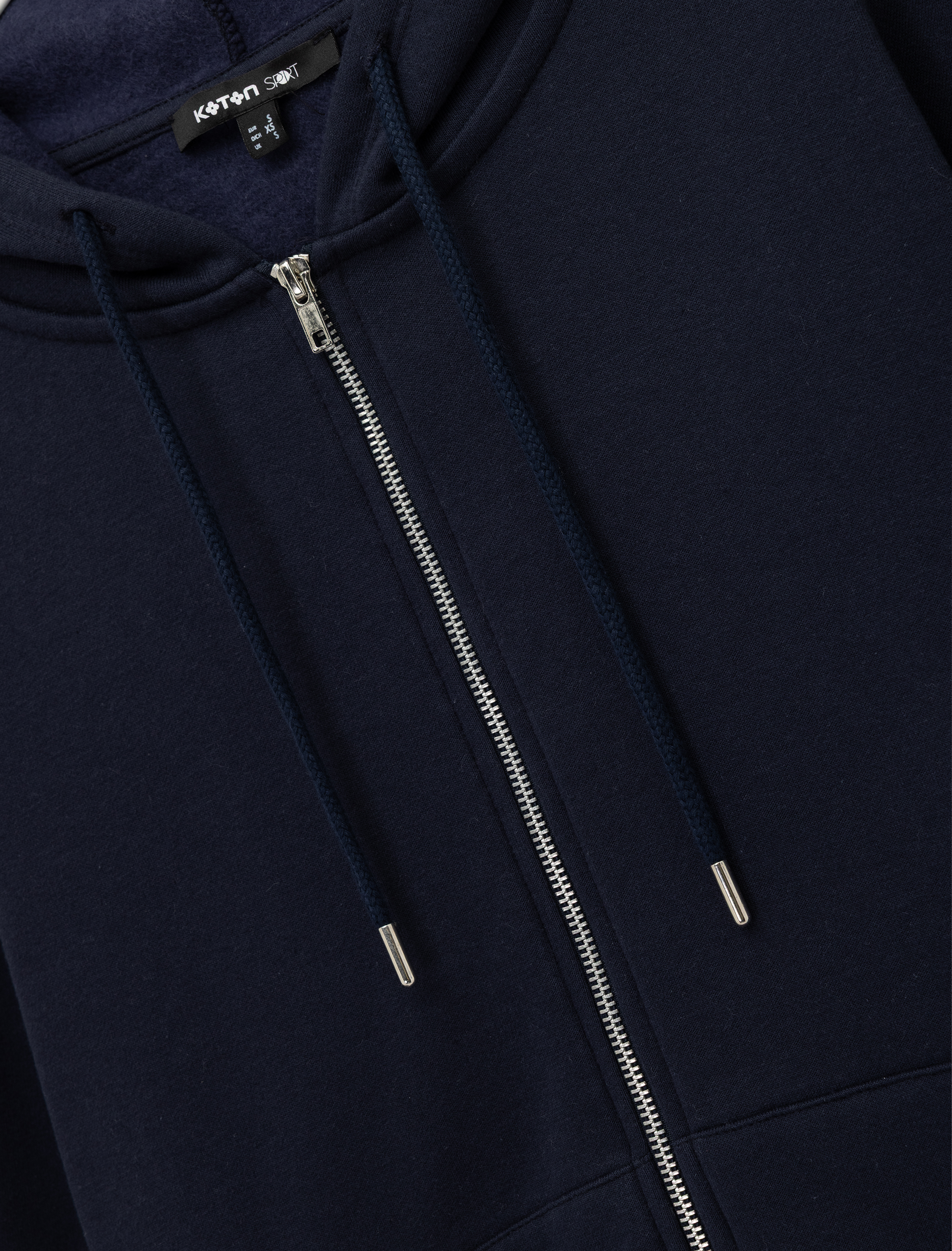   Fermuarlı Kapüşonlu Kanguru Cepli Uzun Kollu Şardonlu Oversize Spor Sweatshirt