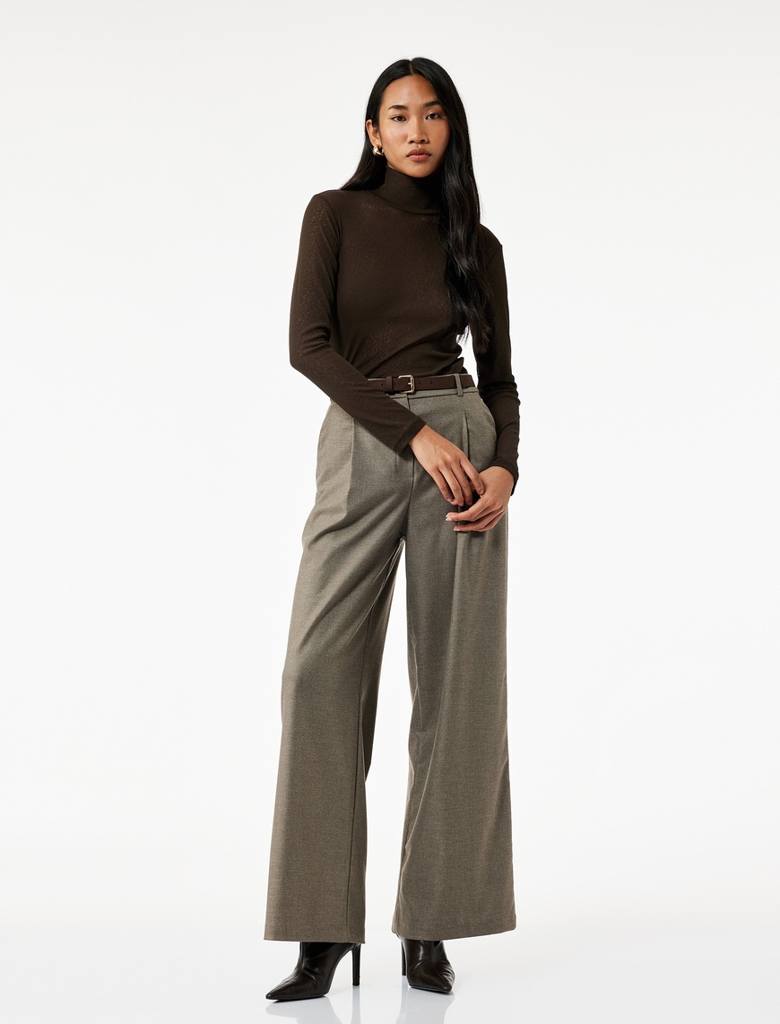   Slim Fit Balıkçı Yaka Uzun Kollu Tişört