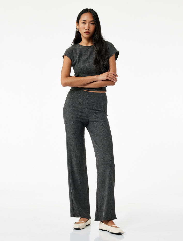  Bürümcük Kumaş Slim Fit Uzun Düz Paça Pantolon