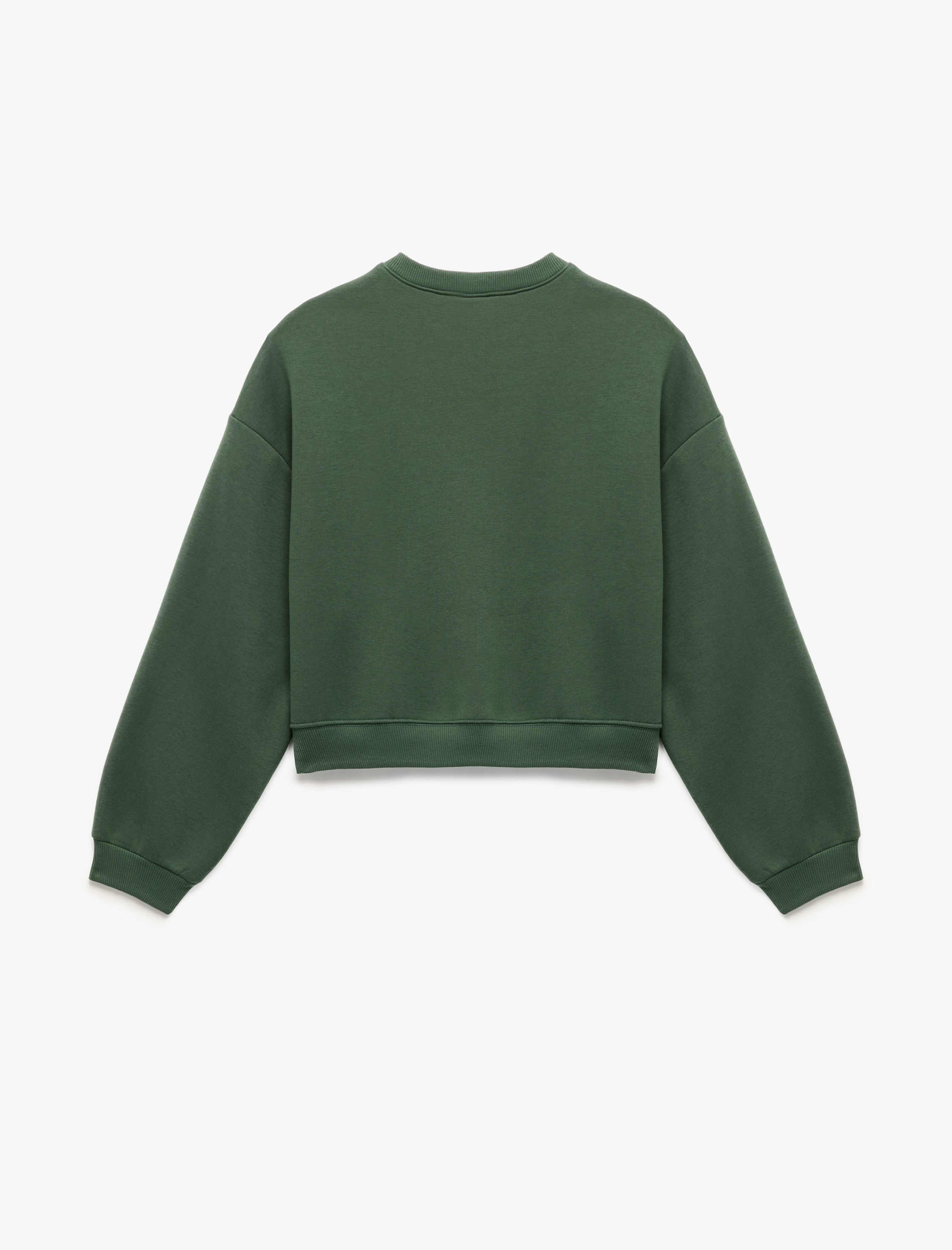   Regular Fit Üç İplik Uzun Kollu Bisiklet Yaka Basic Sweatshirt