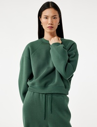Regular Fit Üç İplik Uzun Kollu Bisiklet Yaka Basic Sweatshirt