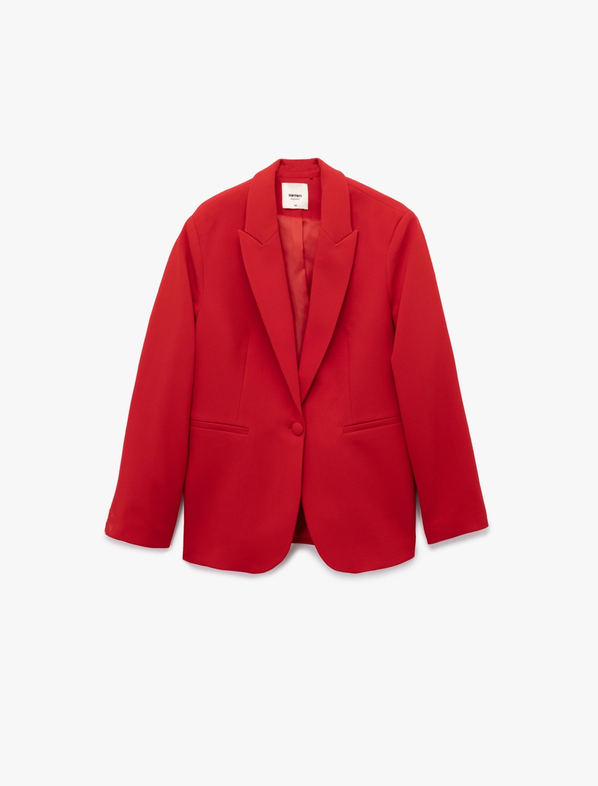   Cepli Uzun Kollu Kruvaze Blazer Ceket