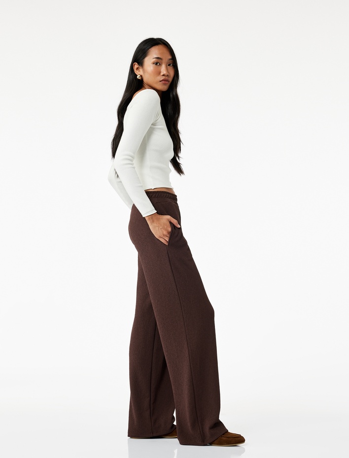  Beli Lastikli Regular Fit Cepli Eşofman Pantolon