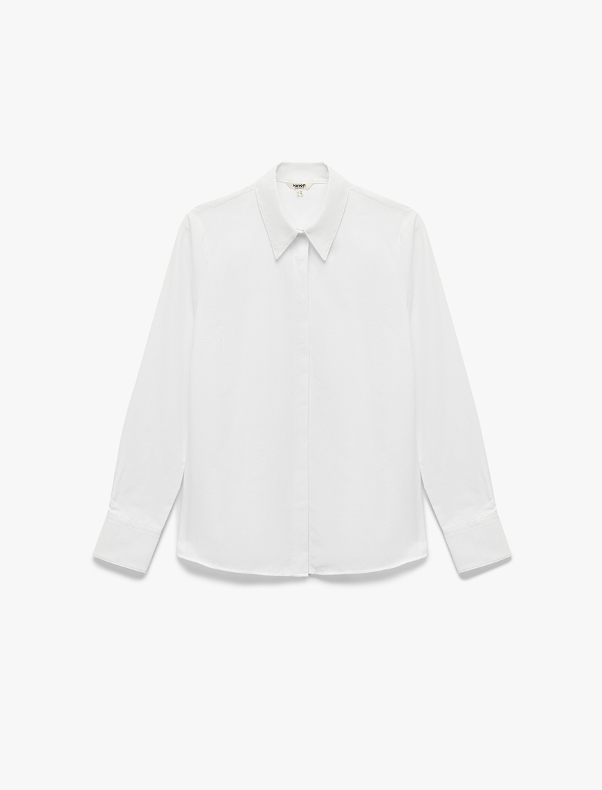   Regular Fit Klasik Yaka Uzun Kollu Poplin Gömlek