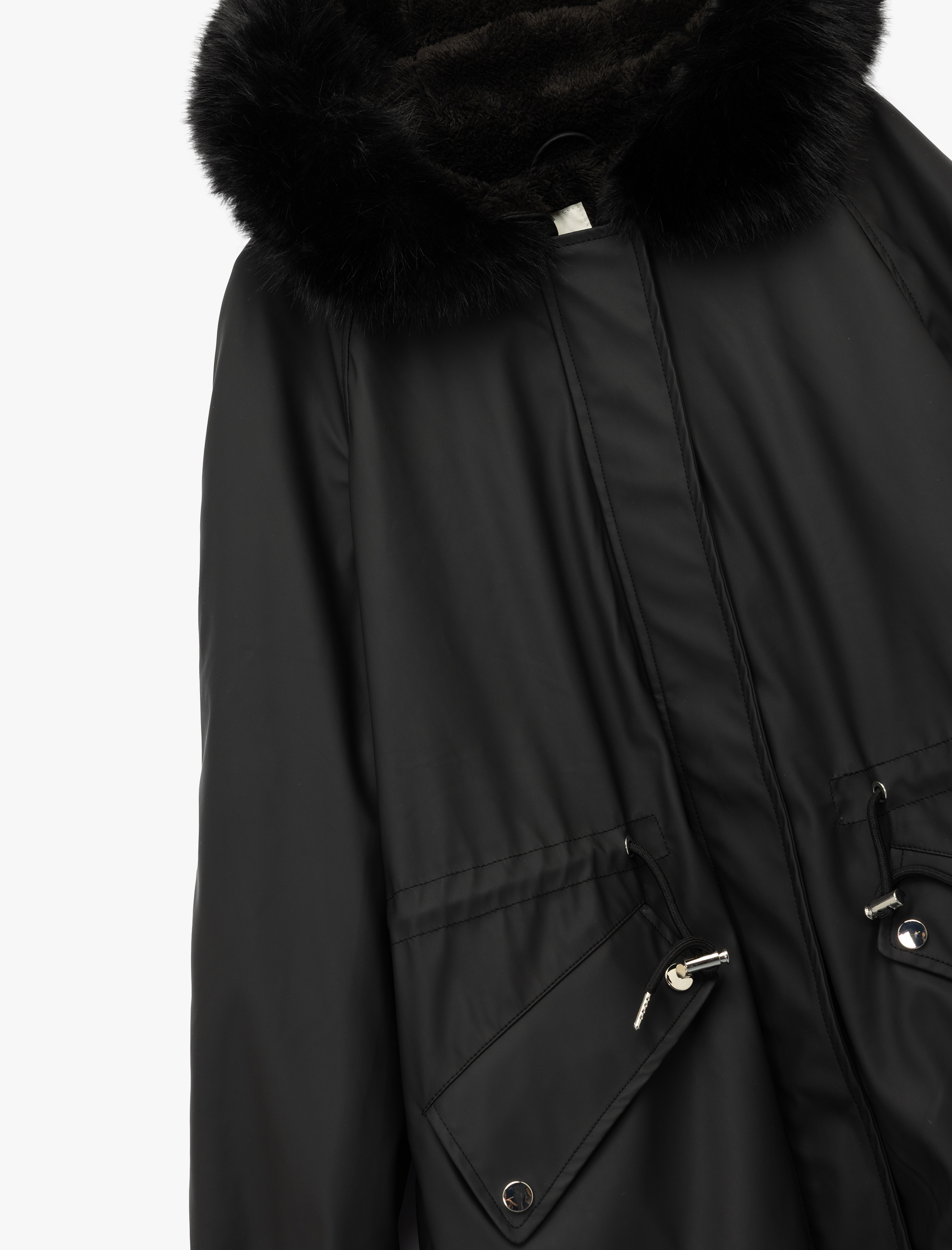   Polar Astarlı Cepli Çıkarılabilir Suni Kürk Aksesuar Detaylı Kapüşonlu Anorak Mont