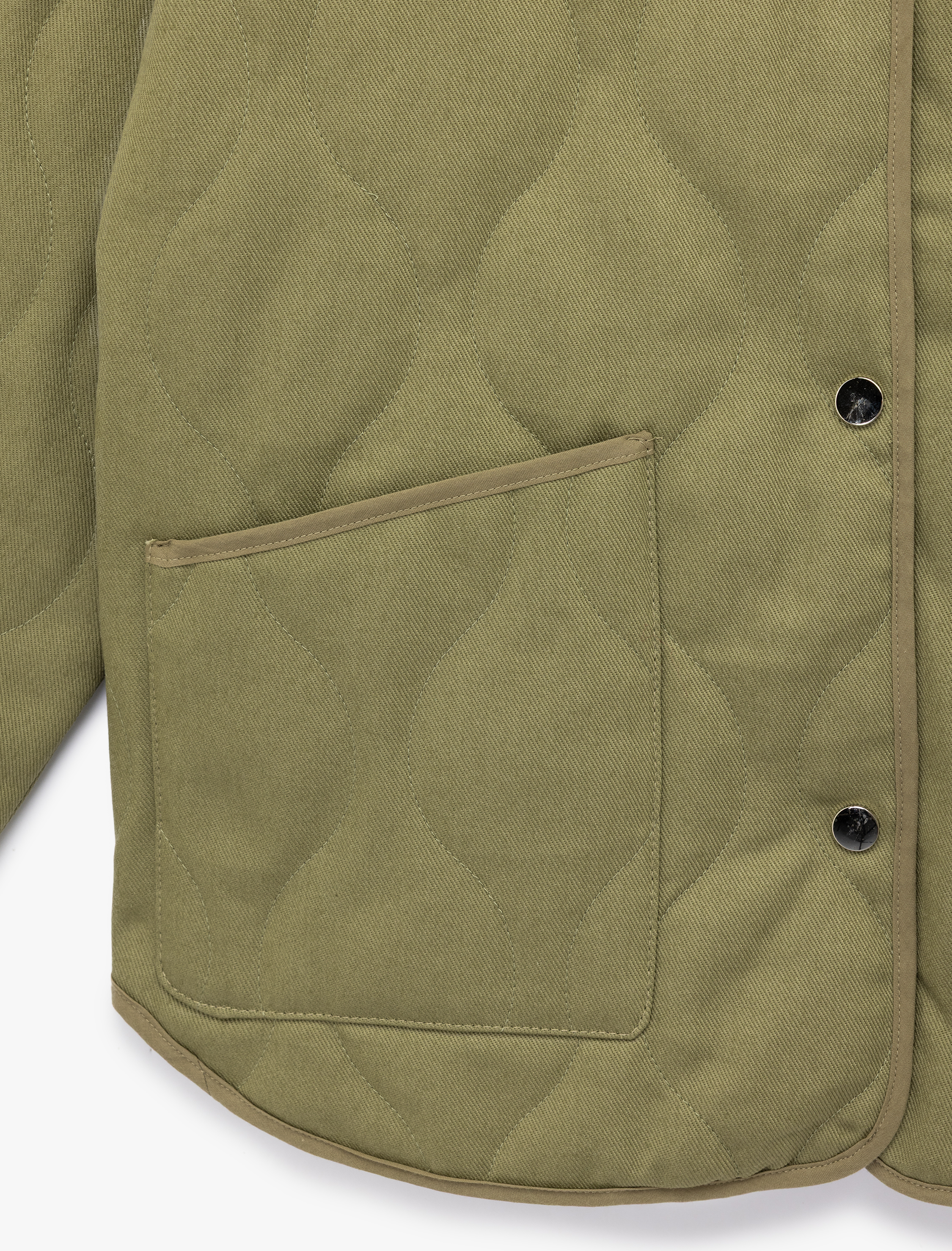   Uzun Kollu Cepli Bisiklet Yaka Kapitone Ceket